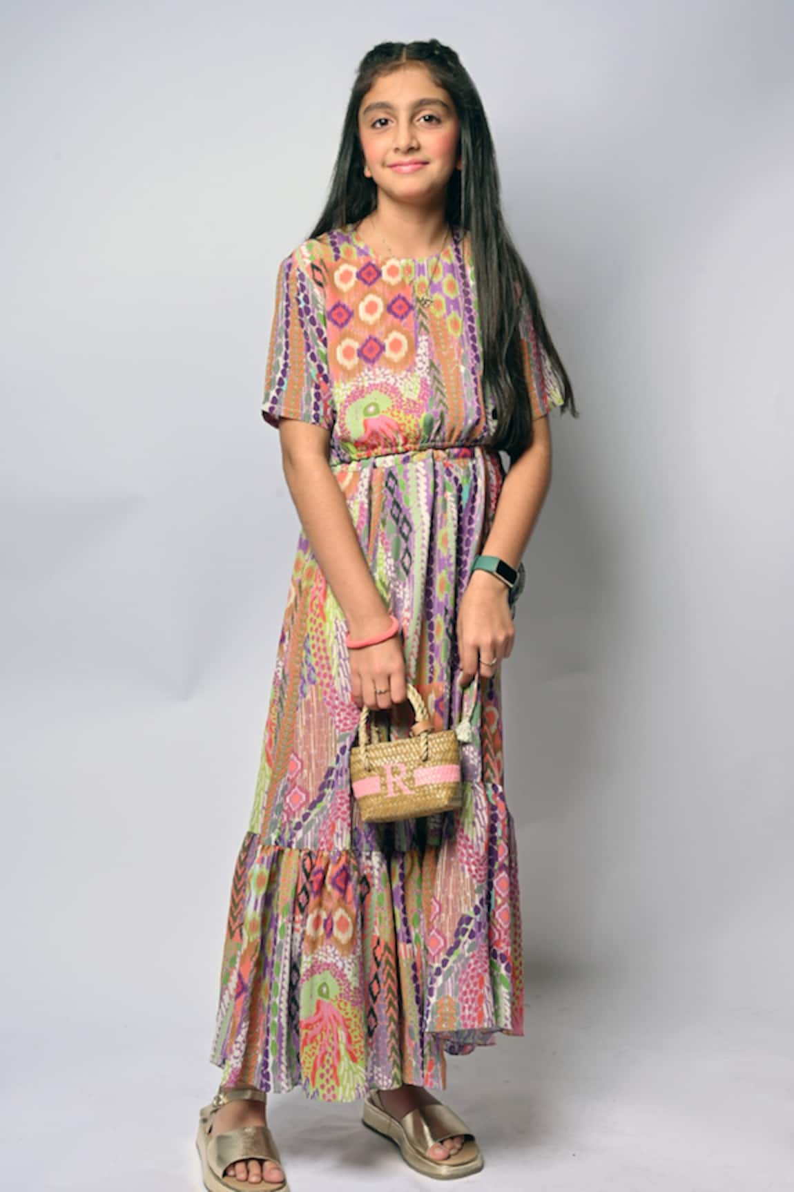 PS Kids by Payal Singhal African Print Blouse & Flared Skirt