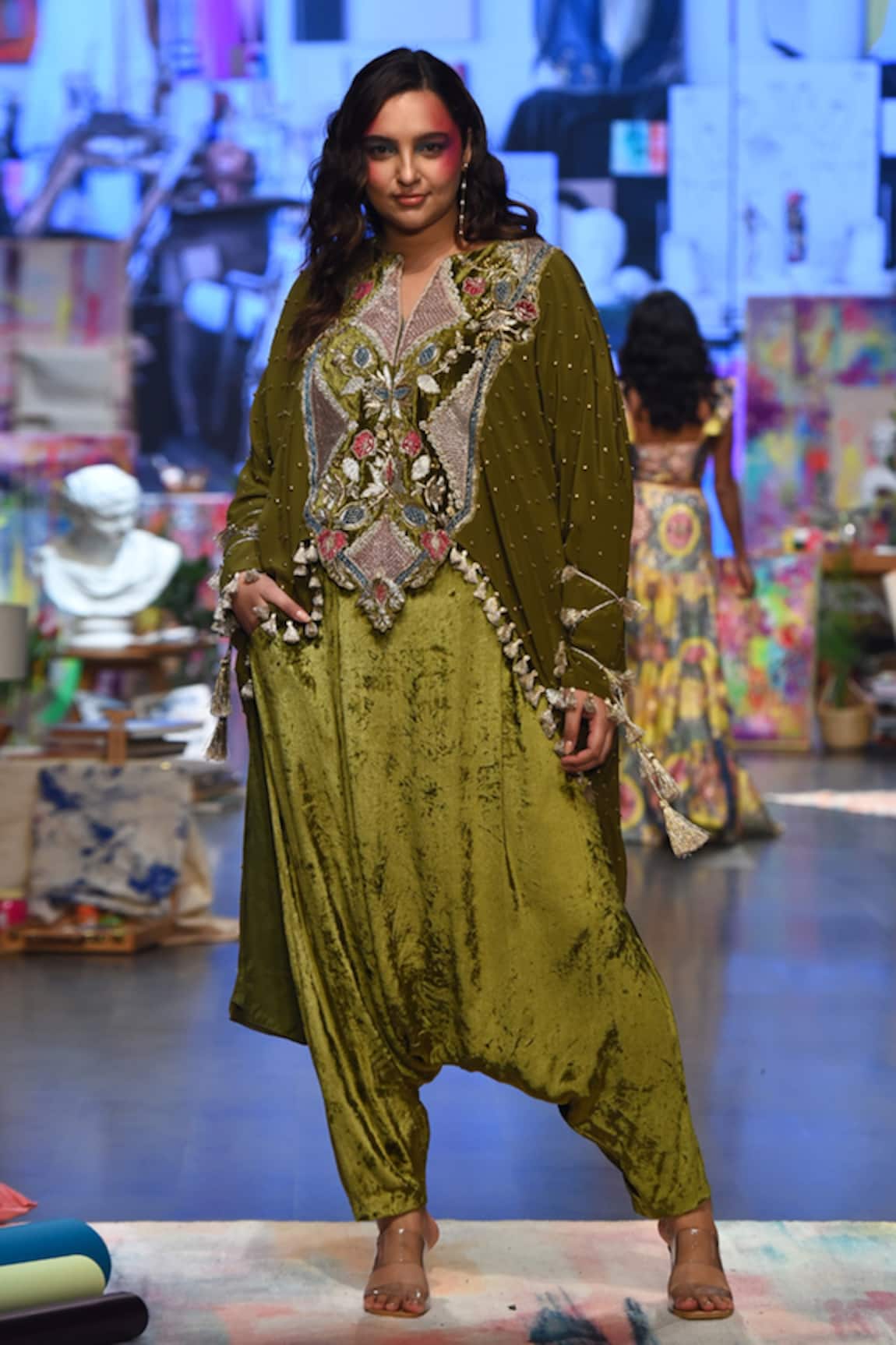 Payal Singhal Shirin Embroidered Kaftan & Dhoti Pant Set