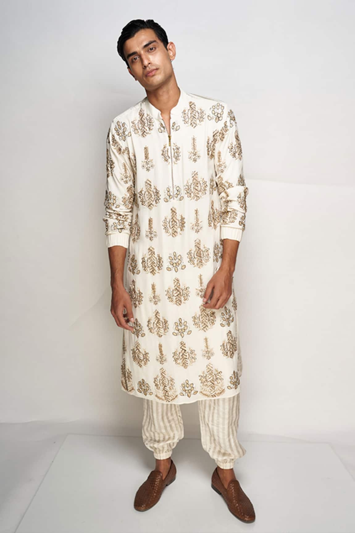PS Men by Payal Singhal Georgette Embroidered Kurta Set