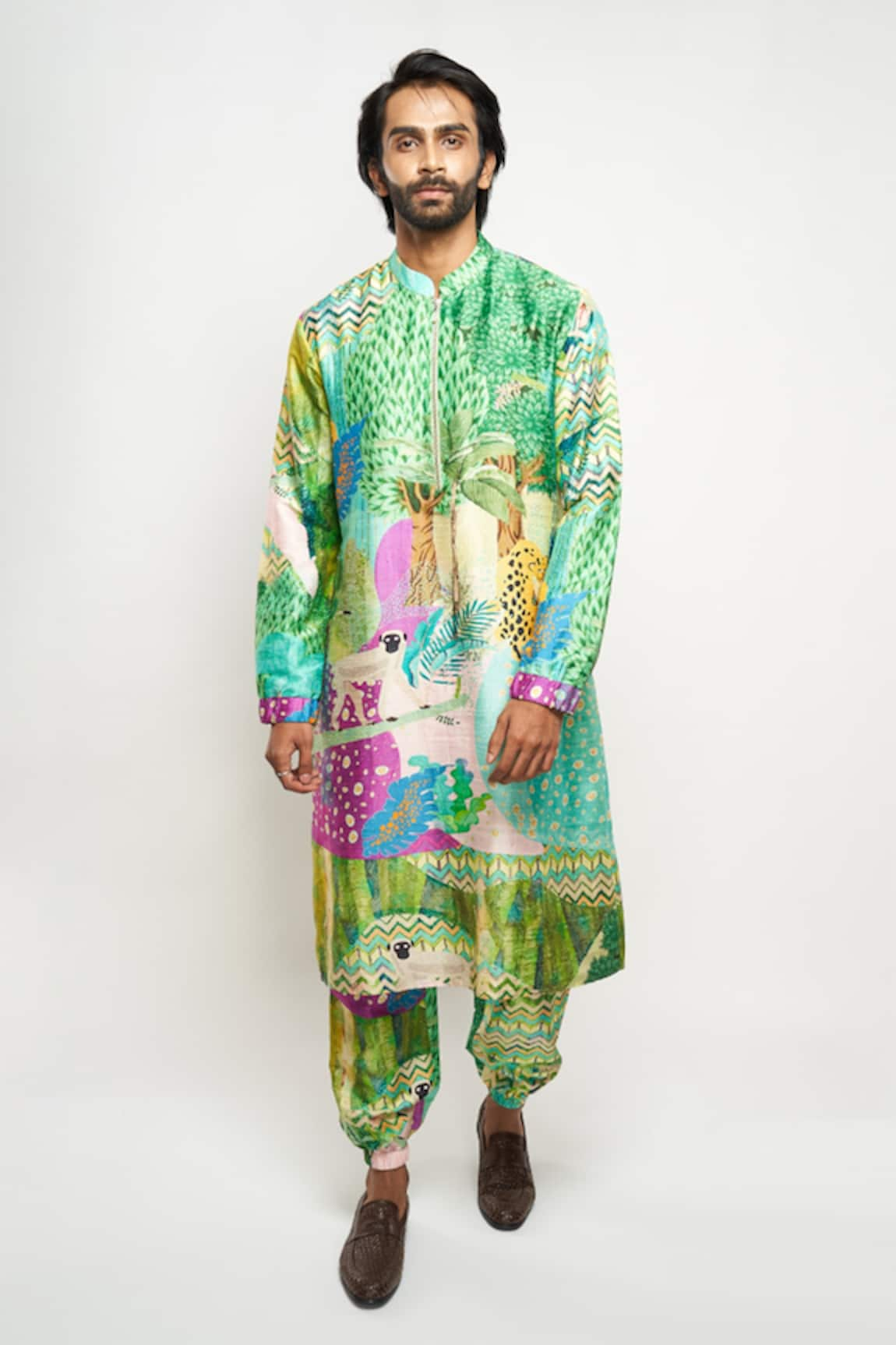 PS Men by Payal Singhal Printed Kurta & Jogger Pant Set