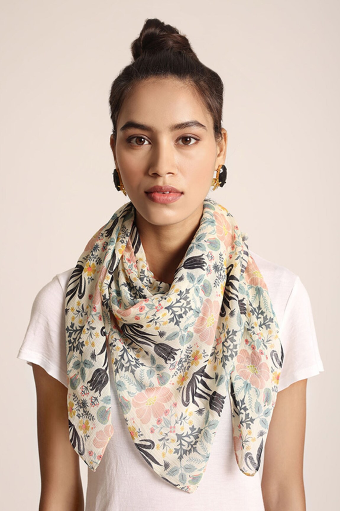 PS Accessories by Payal Singhal Tulip Garden Print Scarf