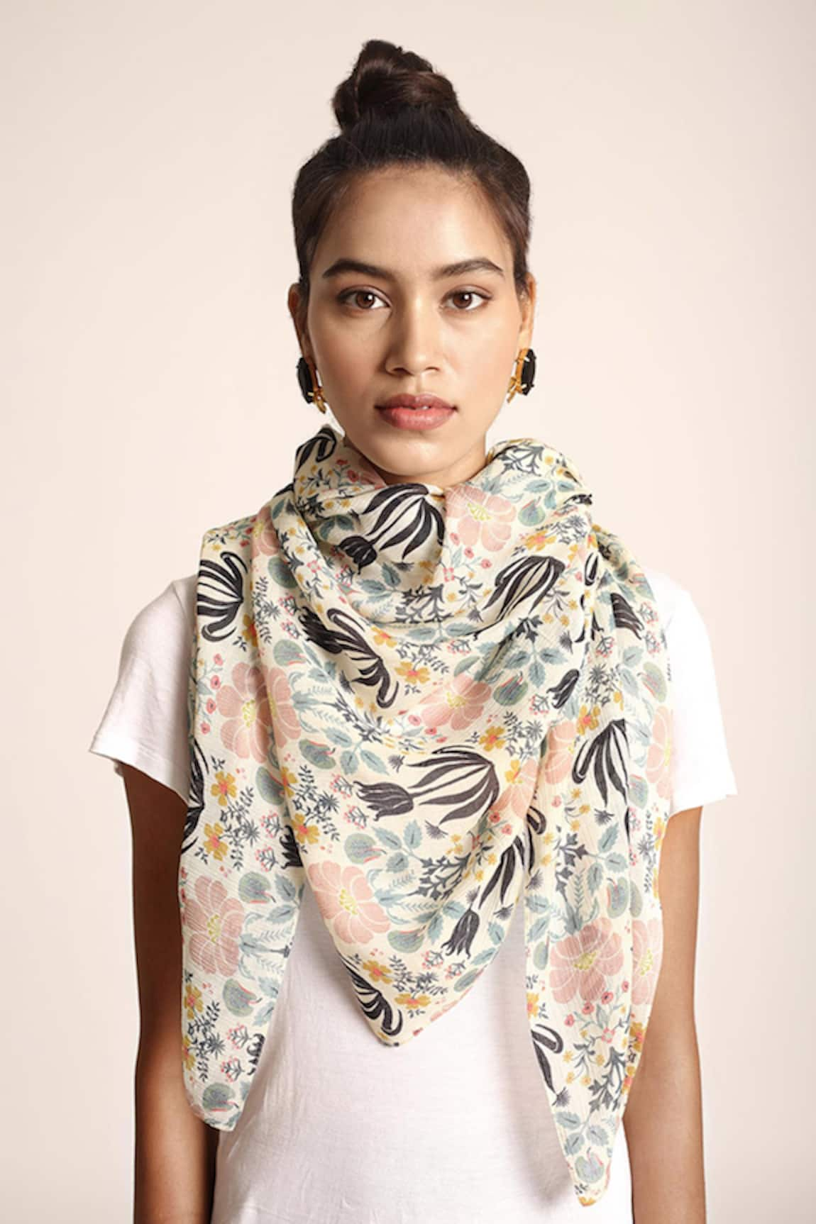 PS Accessories by Payal Singhal Tulip Garden Print Scarf