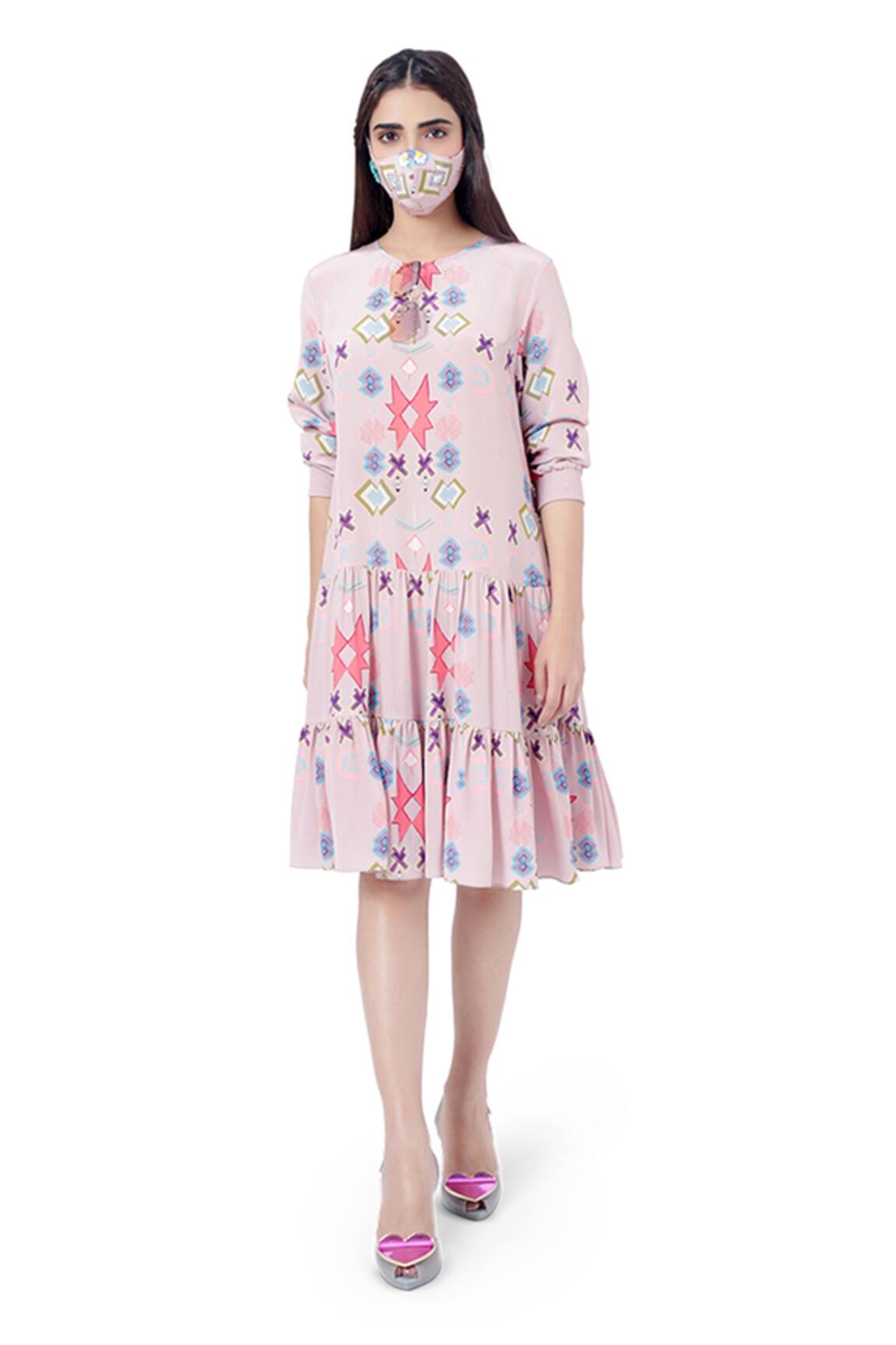 PS Pret By Payal Singhal Ikat Star Print Frill Dress