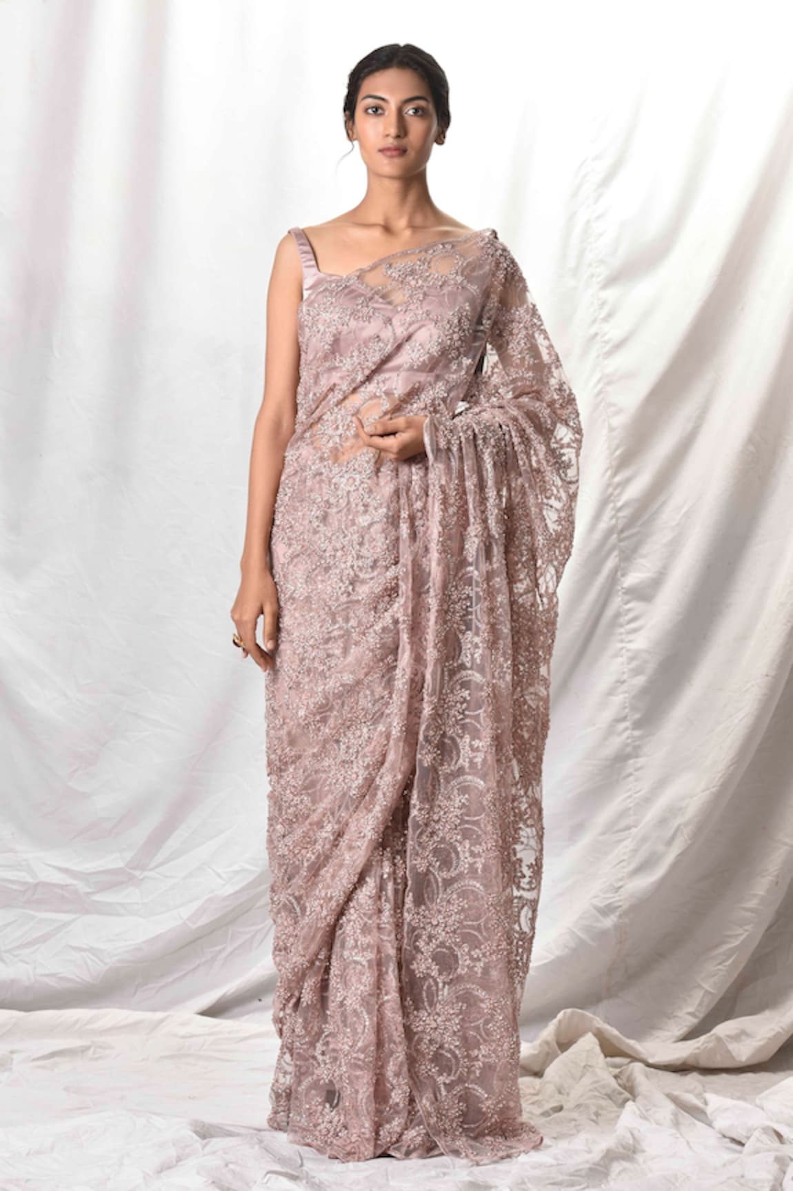 Priyal Bhardwaj Embroidered Saree With Sleeveless Blouse