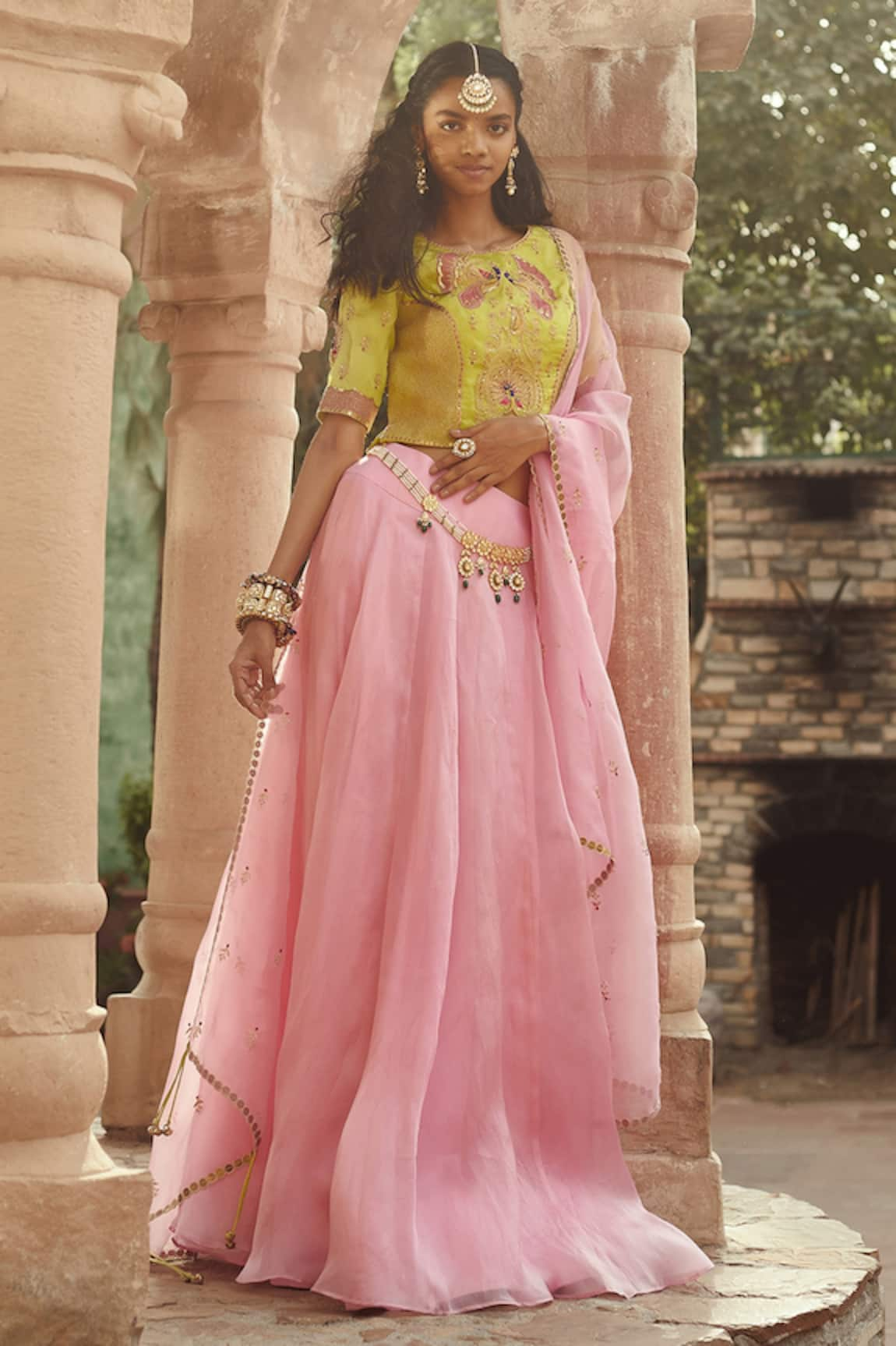 Pratibha Sultania Organza Kalidar Lehenga Set