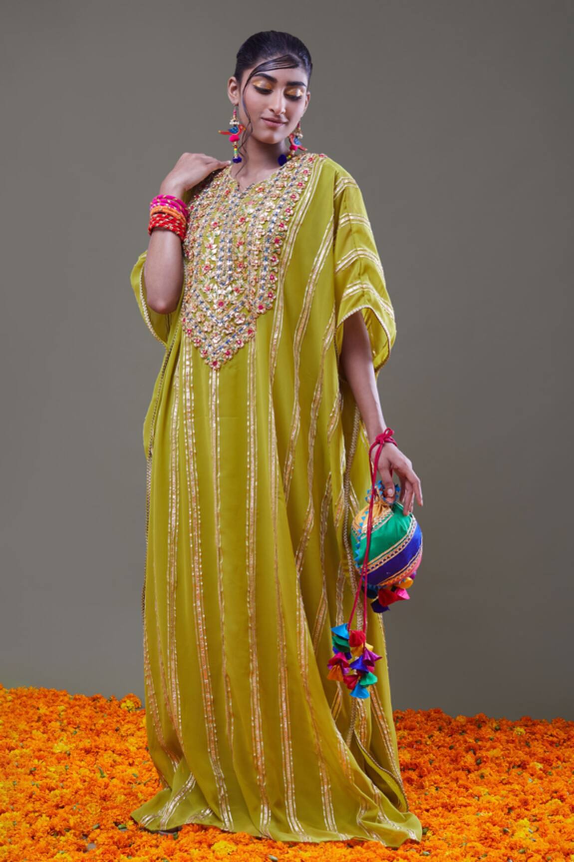 Preeti S Kapoor Gota Embroidered Kaftan