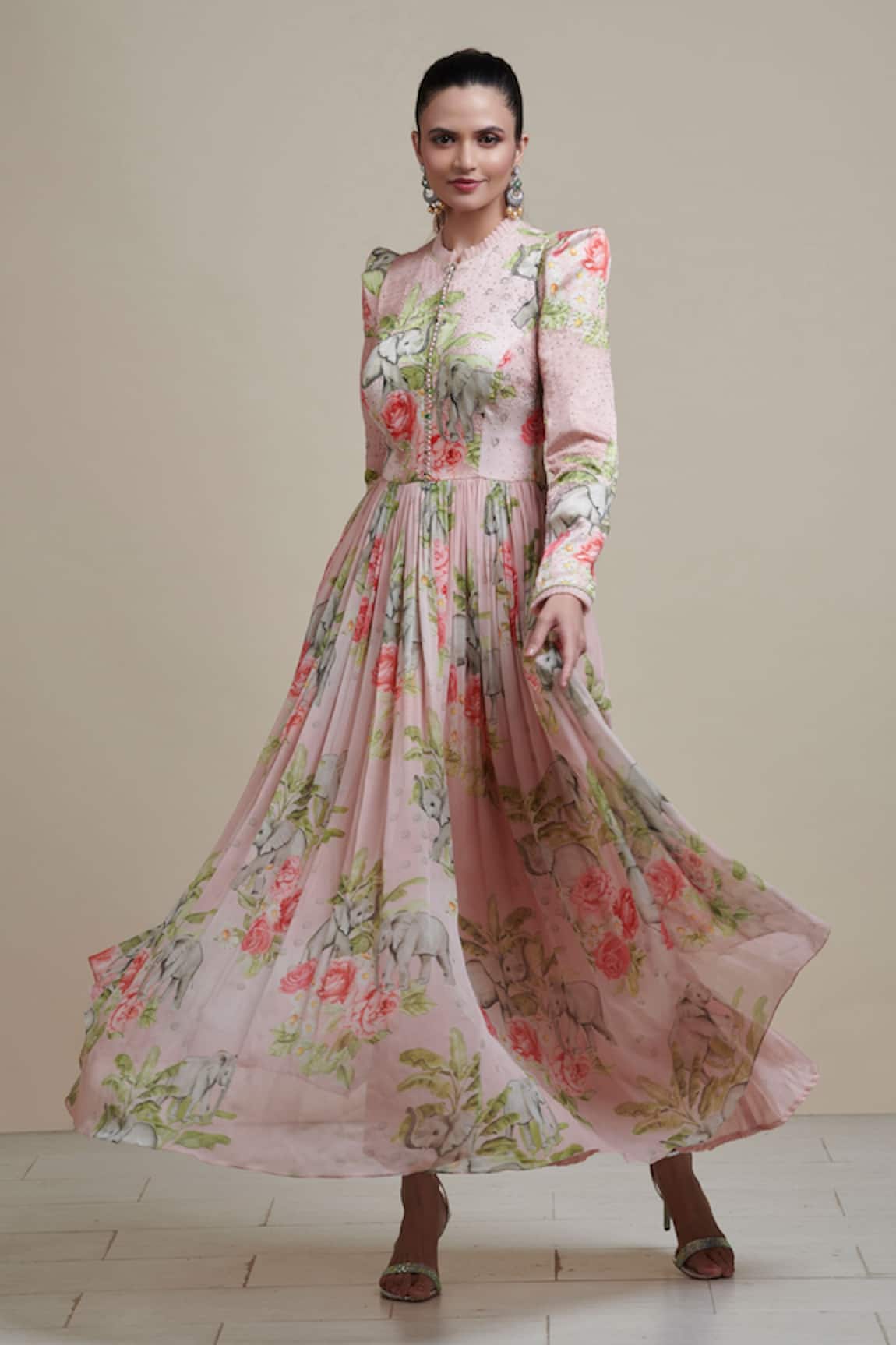 Parul | Vivek Floral Print Anarkali Set