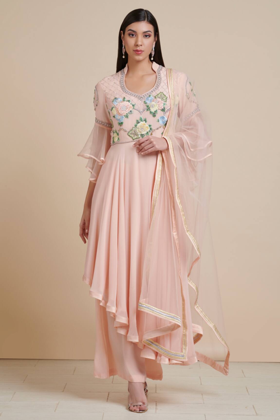 Parul | Vivek Embroidered Kurta & Flared Pant Set