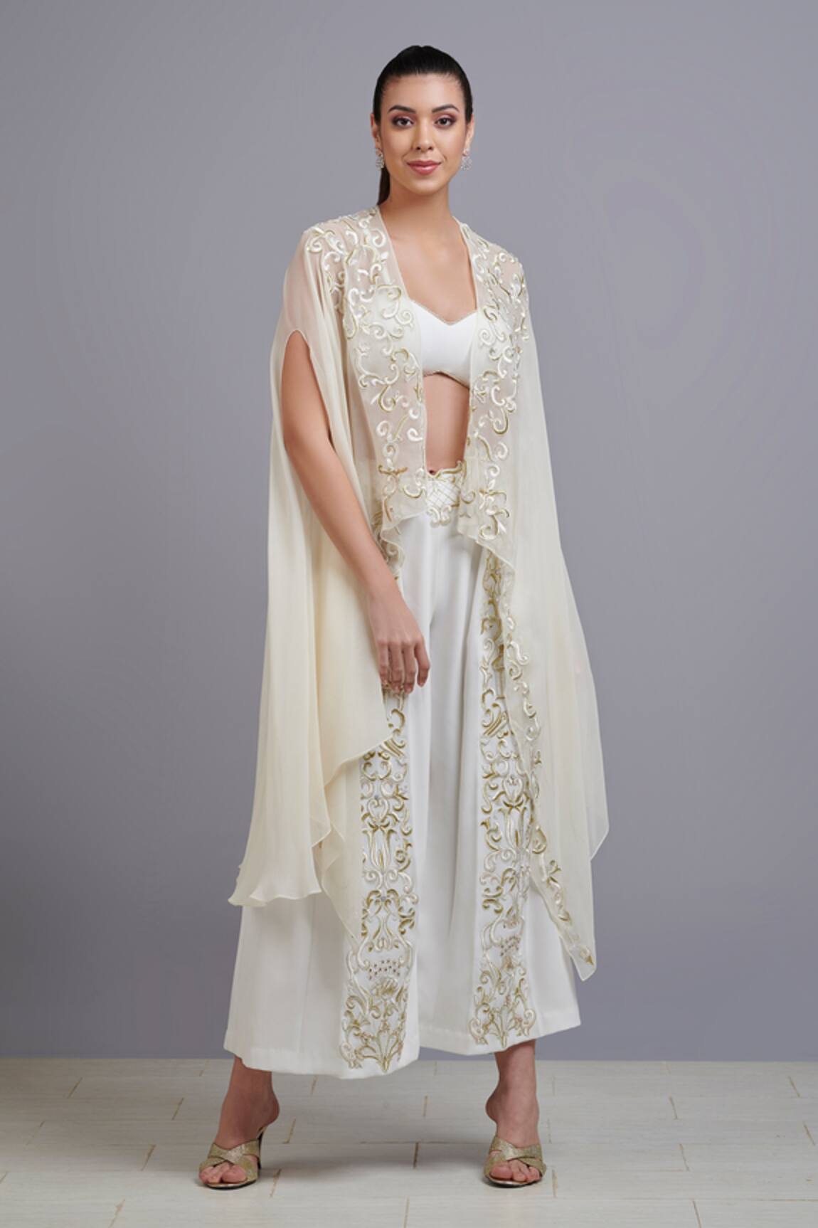 Parul | Vivek Embellished Cape & Pant Set