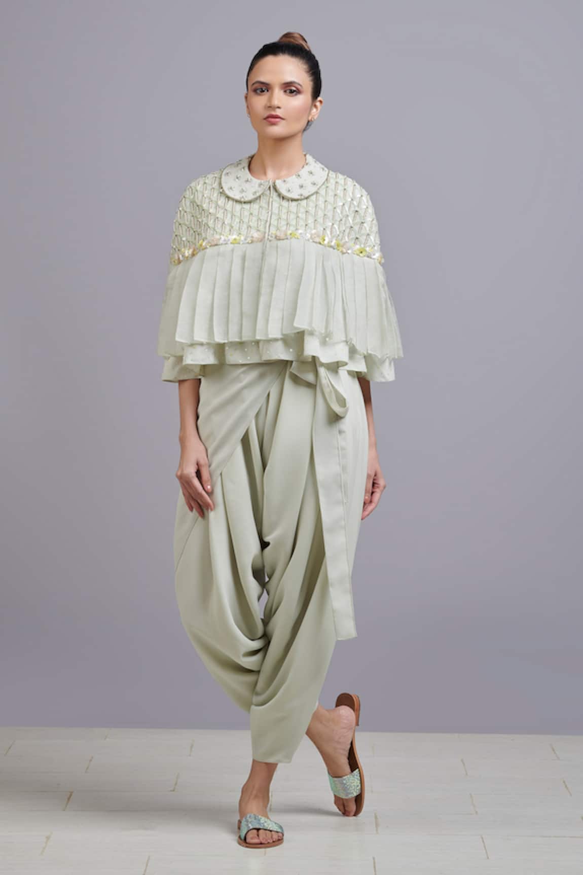 Parul | Vivek Draped Jumpsuit With Cape