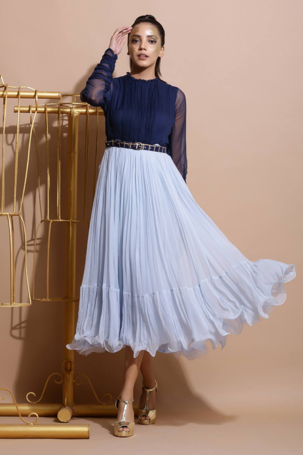 Pallavi Jaipur Tiered Midi Skirt
