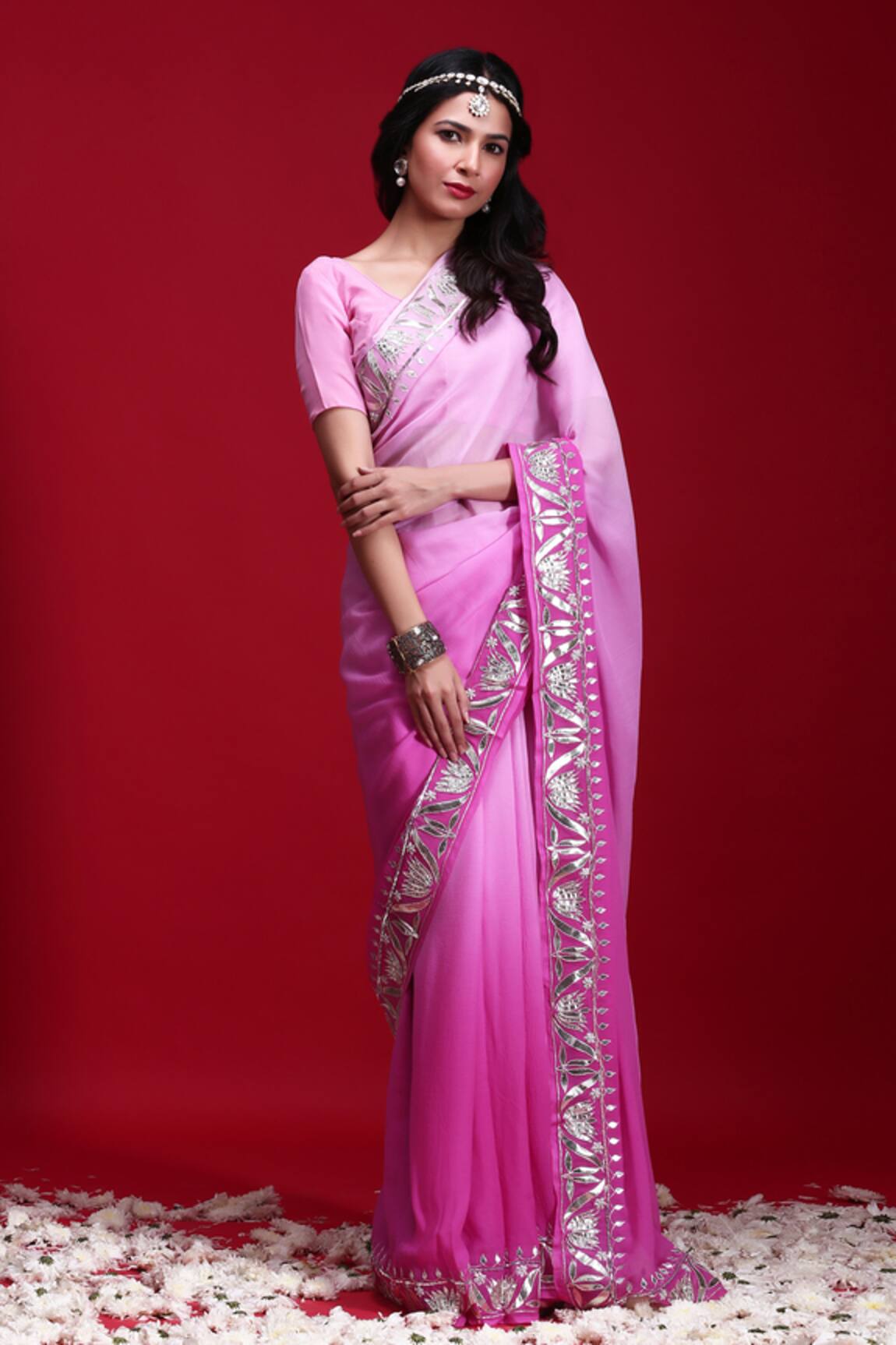 Ruar India Gota Embroidered Saree With Blouse 