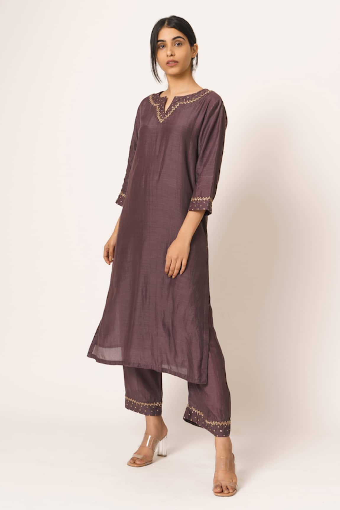 Dot Silk Kurta Set