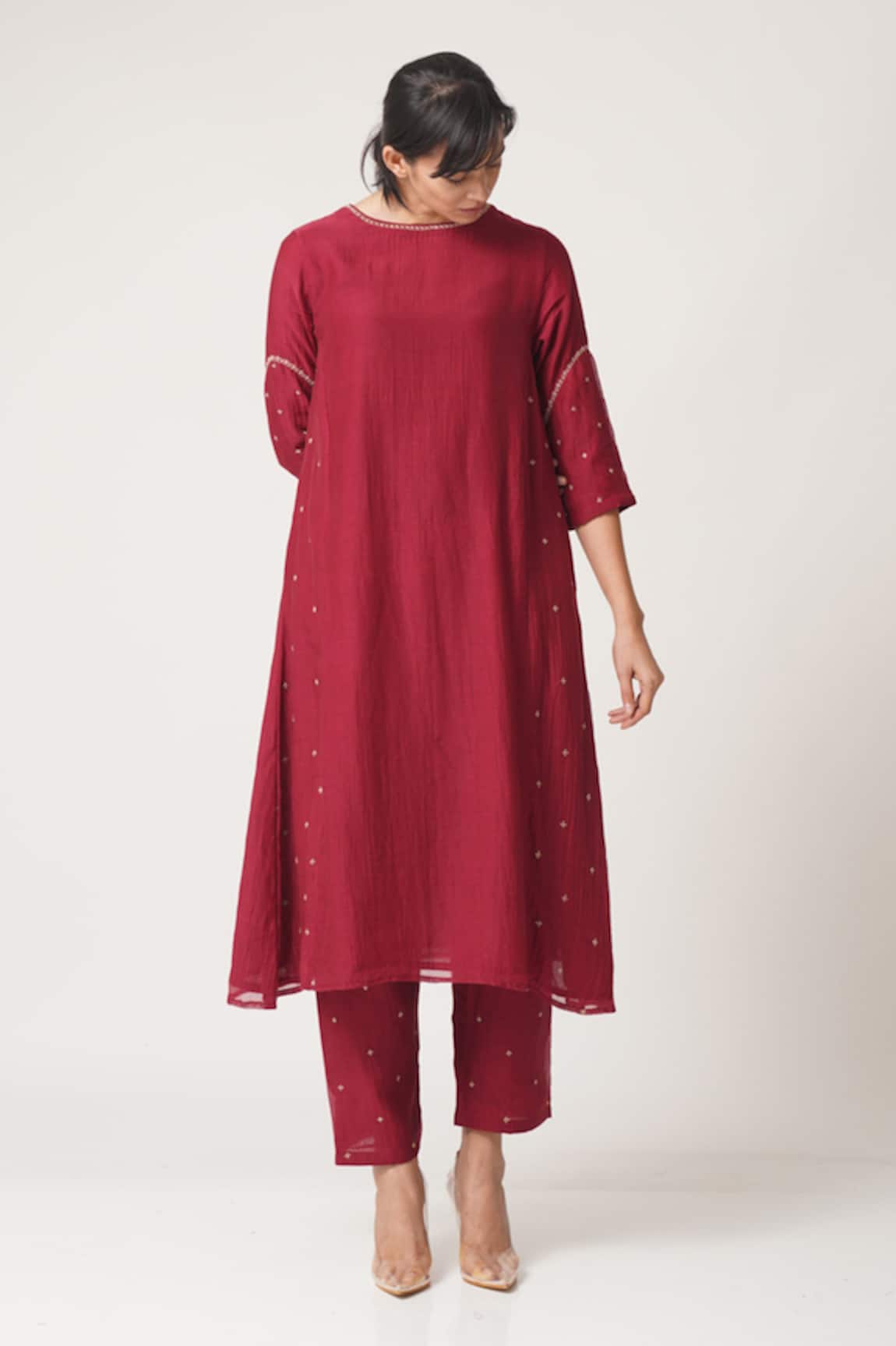 Dot Chanderi Kurta Set 