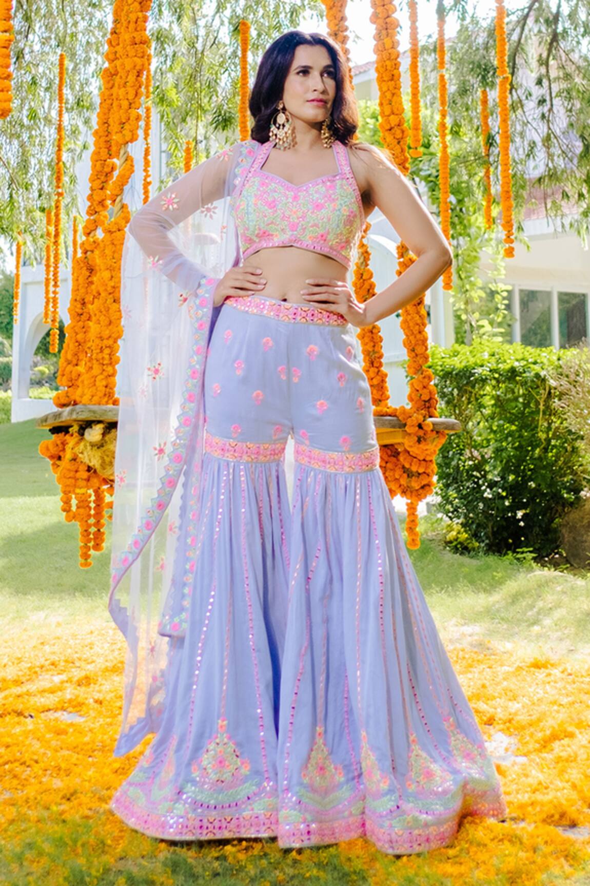 Rajbinder Chahal Embroidered Gharara Set