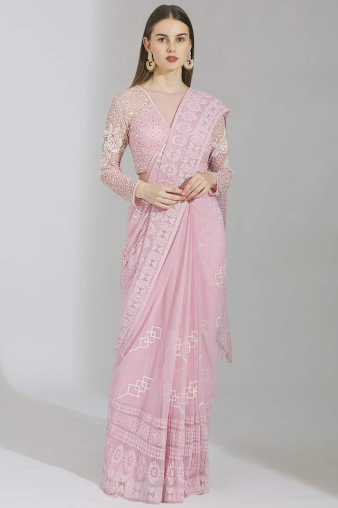 Rajat & Shraddha Embellished Pre-Draped Saree