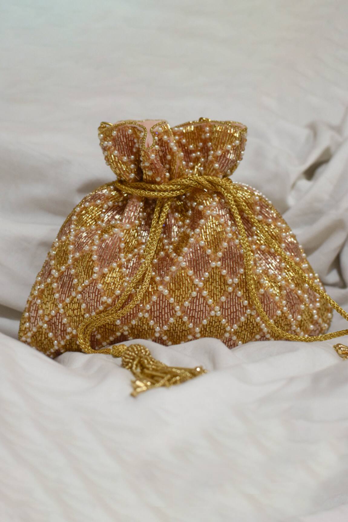 Eena Rabia Velvet Potli Bag