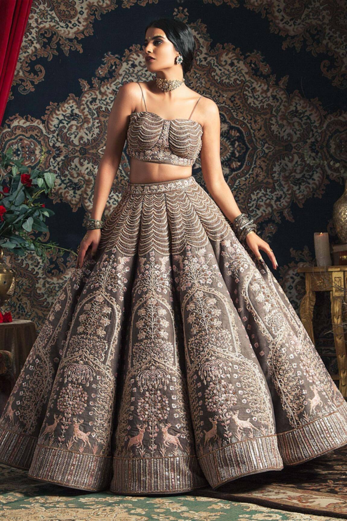 Rachit Khanna Embroidered Silk Bridal Lehenga Set 