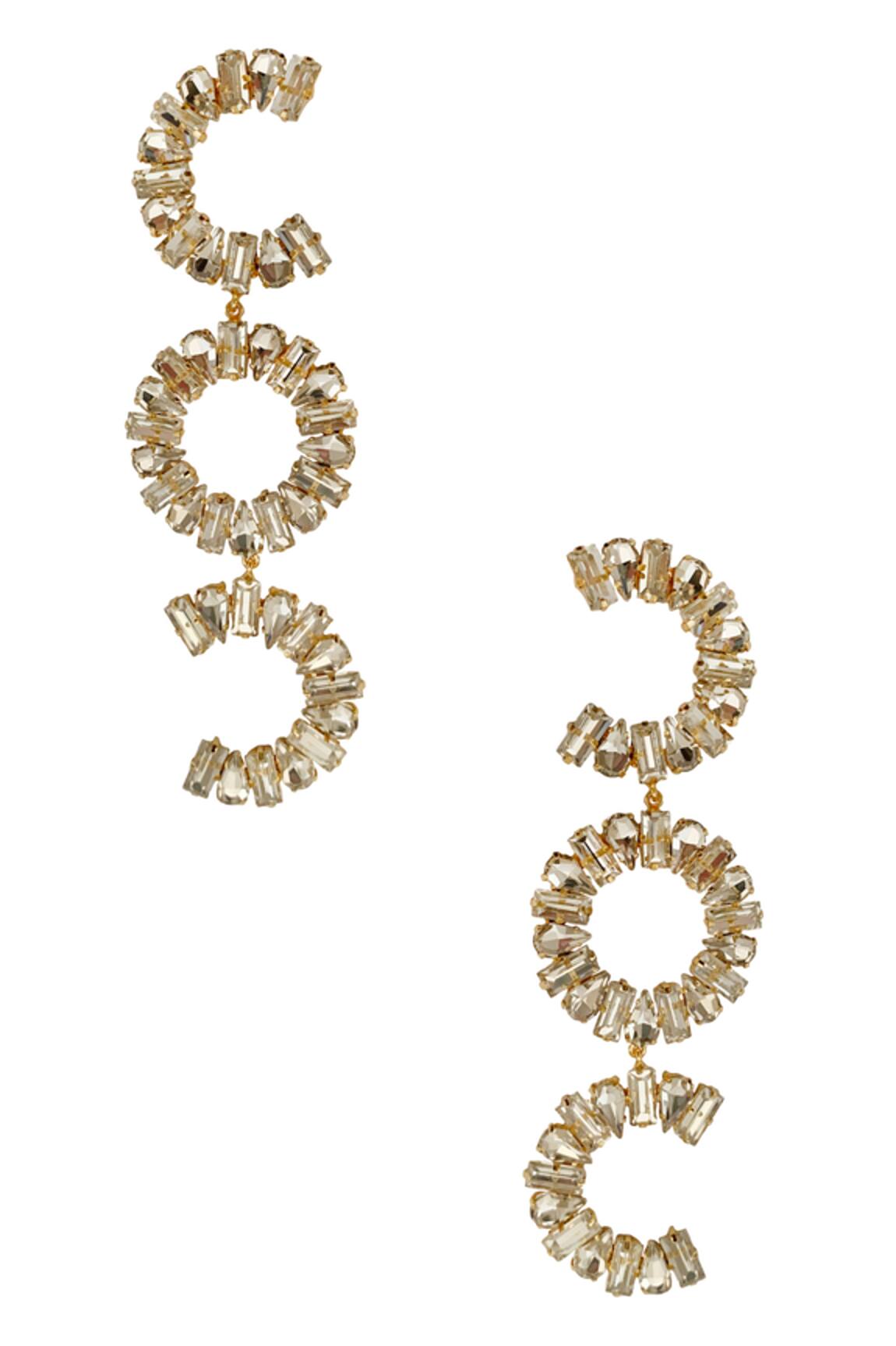 Radhika Agrawal Jewels Illuminee Tiered Crystal Danglers 