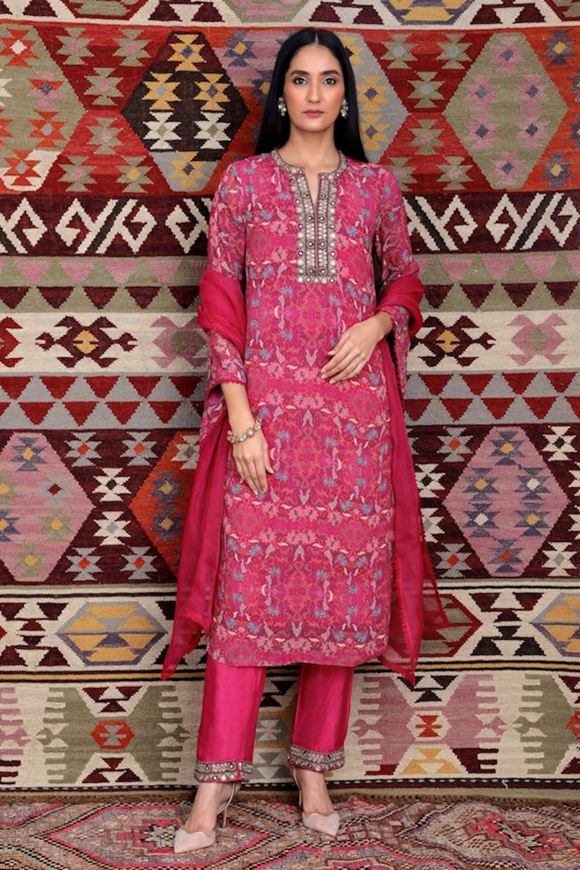 Ridhima Bhasin Jewelled Neckline Kurta Set