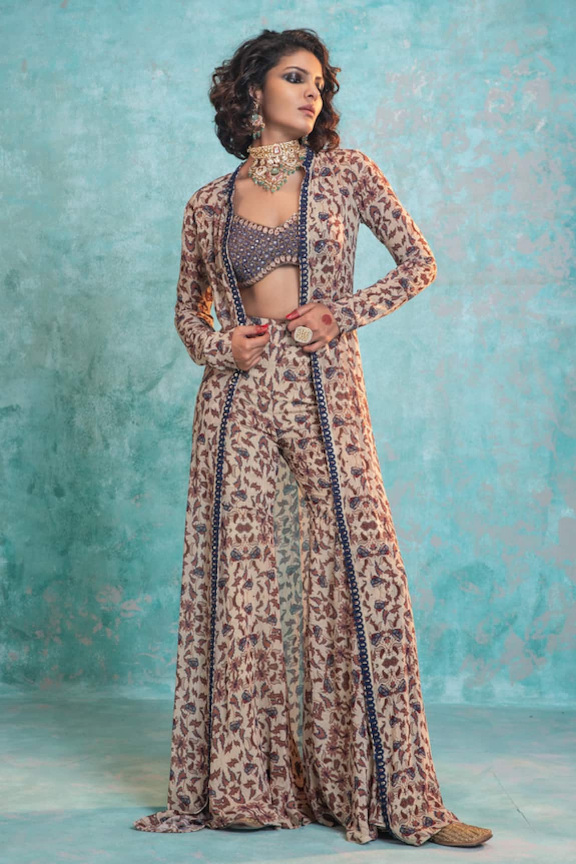 Ridhima Bhasin Abstract Print Jacket & Sharara Set 