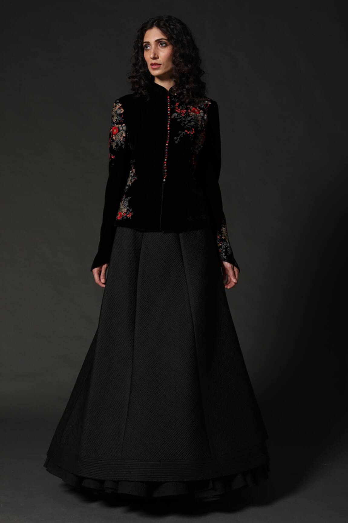 Rohit Bal Silk Velvet Embroidered Jacket 