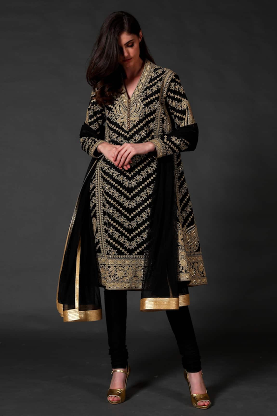 Rohit Bal Chanderi Silk Embroidered Kurta Set 