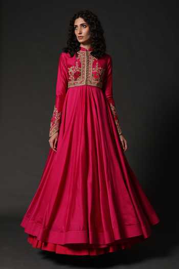 Rohit Bal Chanderi Embroidered Anarkali Set 