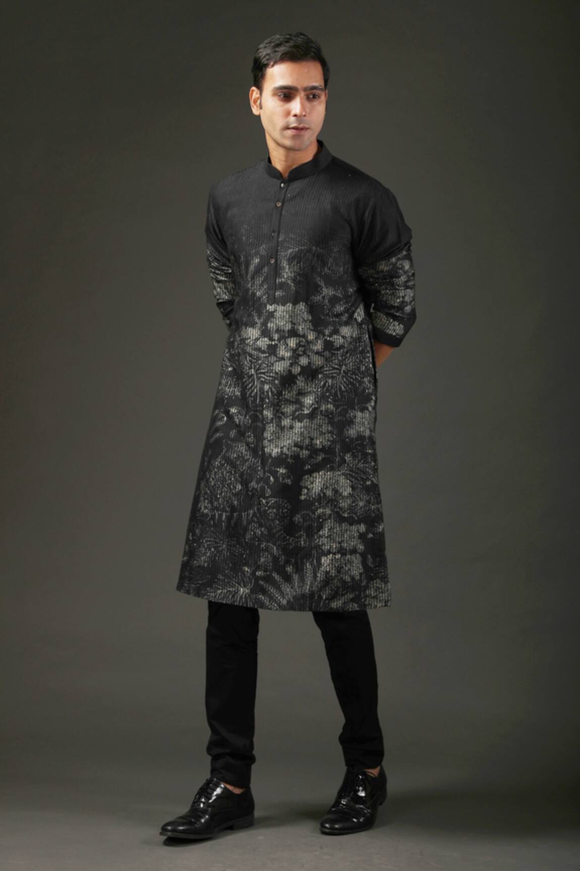 Rohit Bal Chanderi Silk Shibori Print Kurta Set 