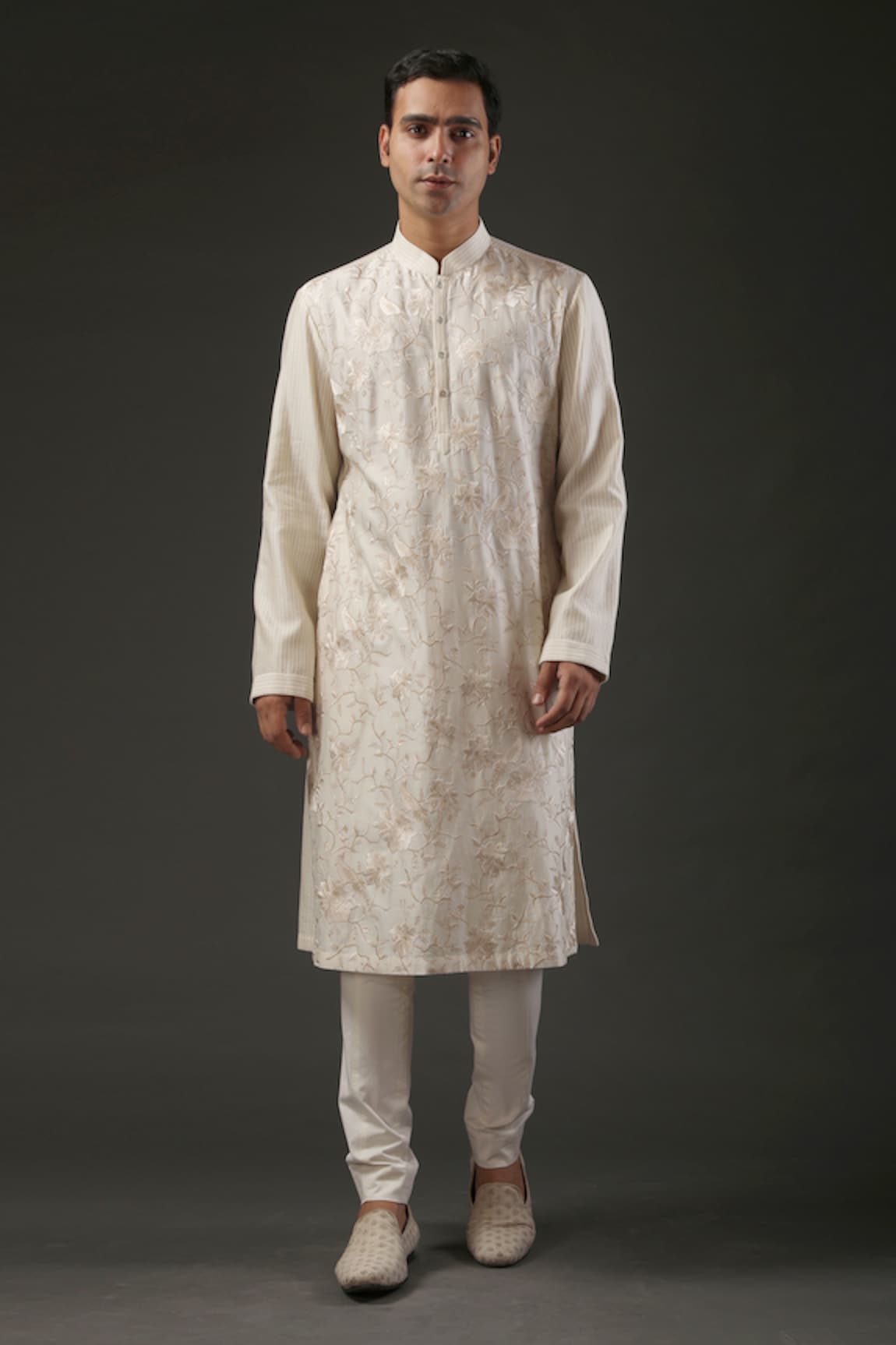 Rohit Bal Chanderi Silk Embroidered Kurta Set