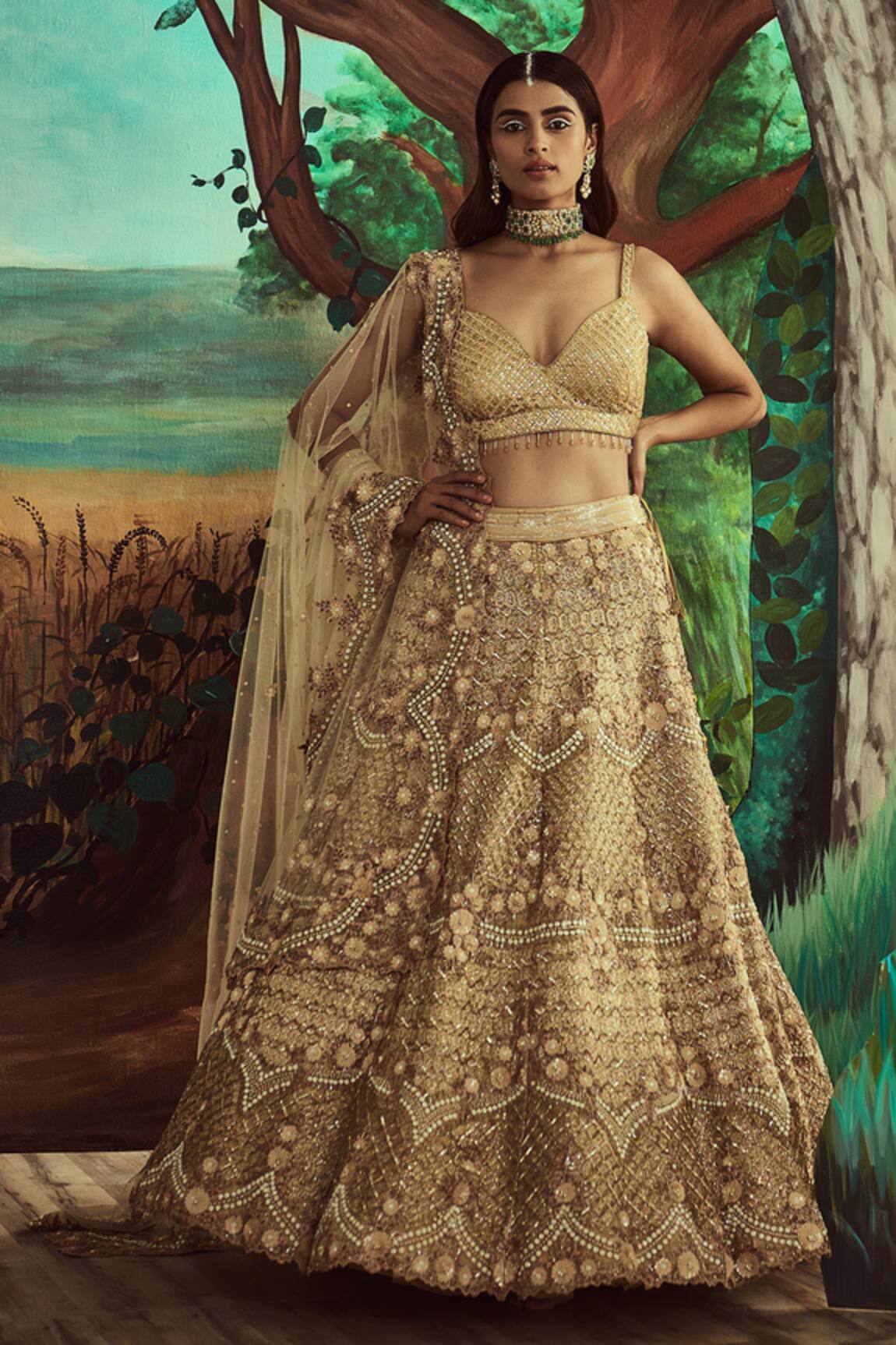 Angad Singh Embroidered Trail Bridal Lehenga Set 