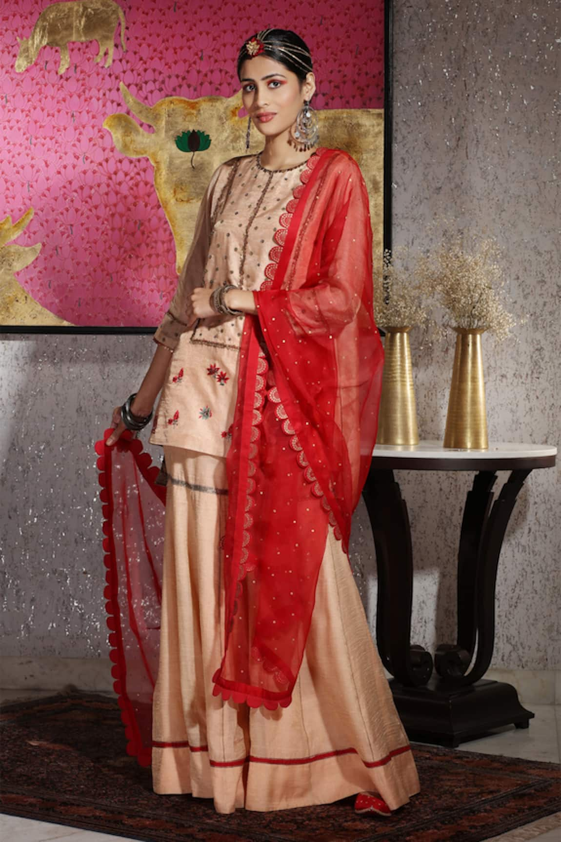 Neeta Bhargava Embellished Kurta & Sharara Set