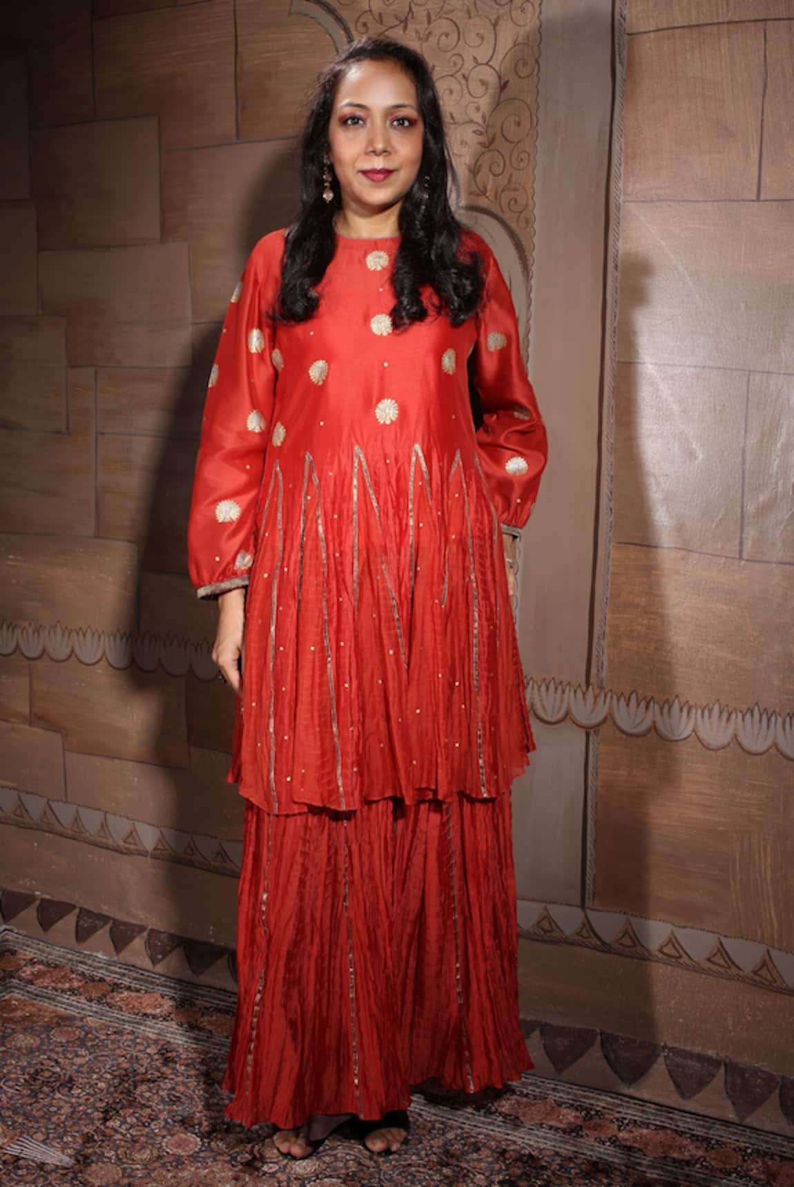 Neeta Bhargava Chanderi Kurta & Skirt Set