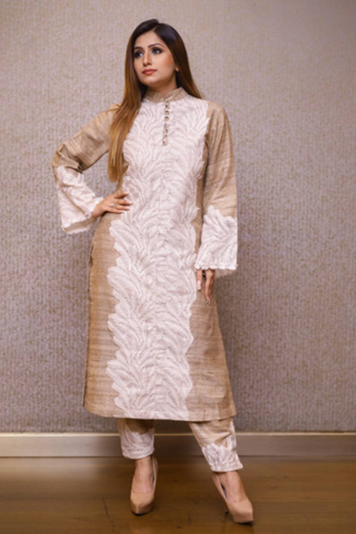 Rina Dhaka Organic Handloom Cotton Kurta & Pant Set