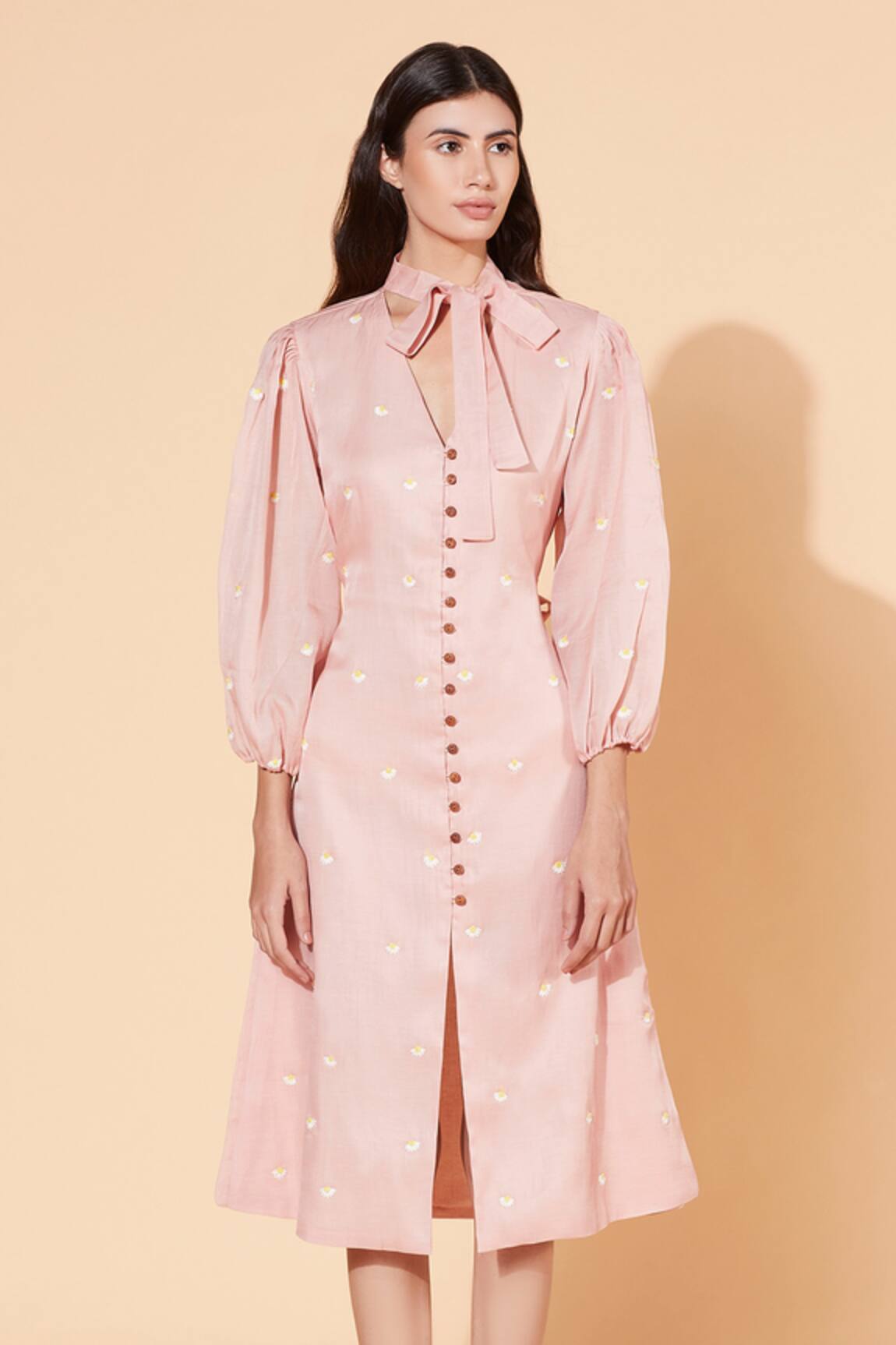 Meadow Silk Organza Cotton Midi Dress