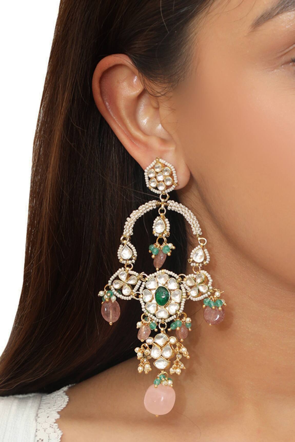 Riana Jewellery Floral Bead Chandeliers 