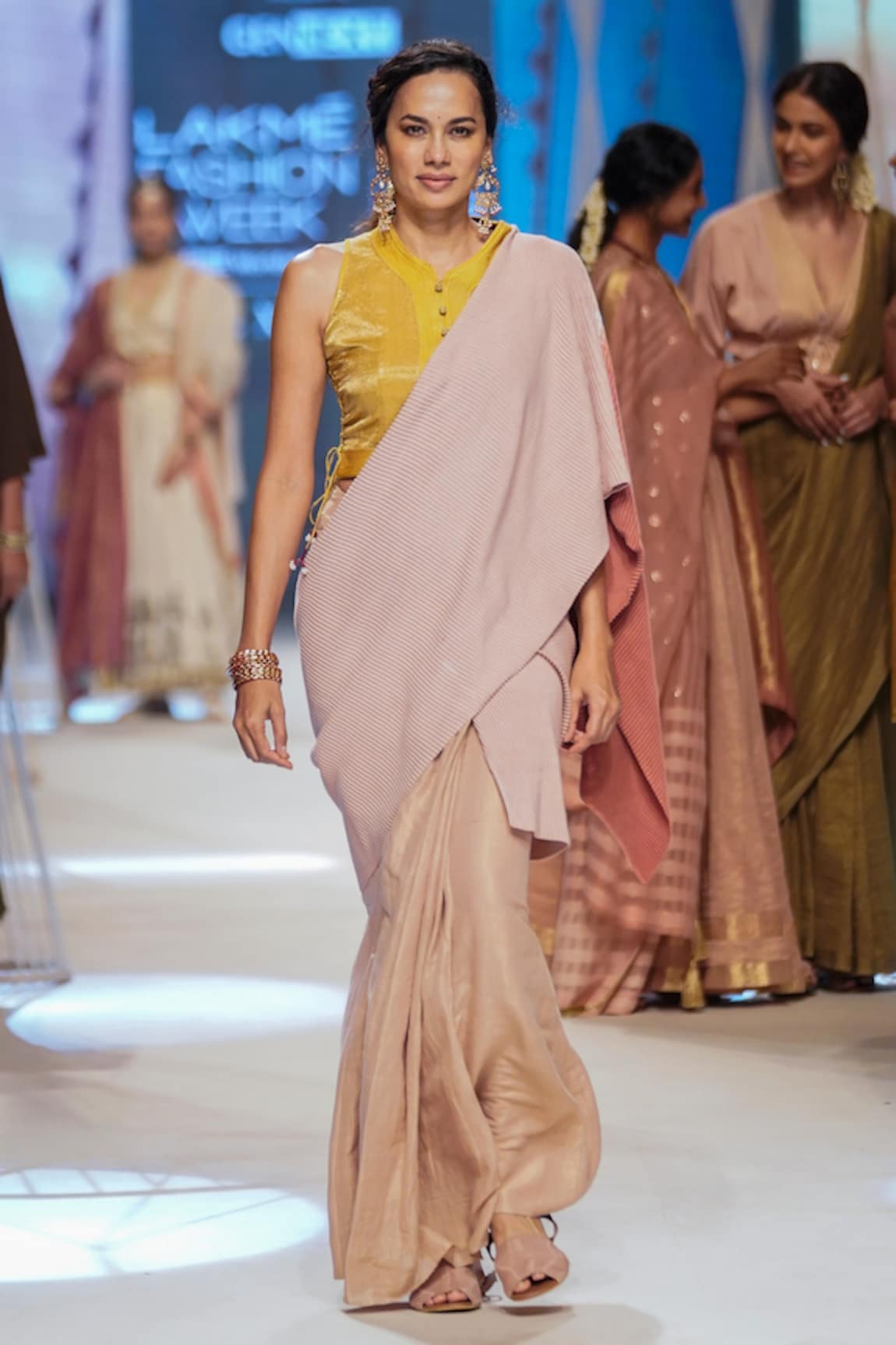 Re- Handwoven Pre-Draped Saree With Blouse