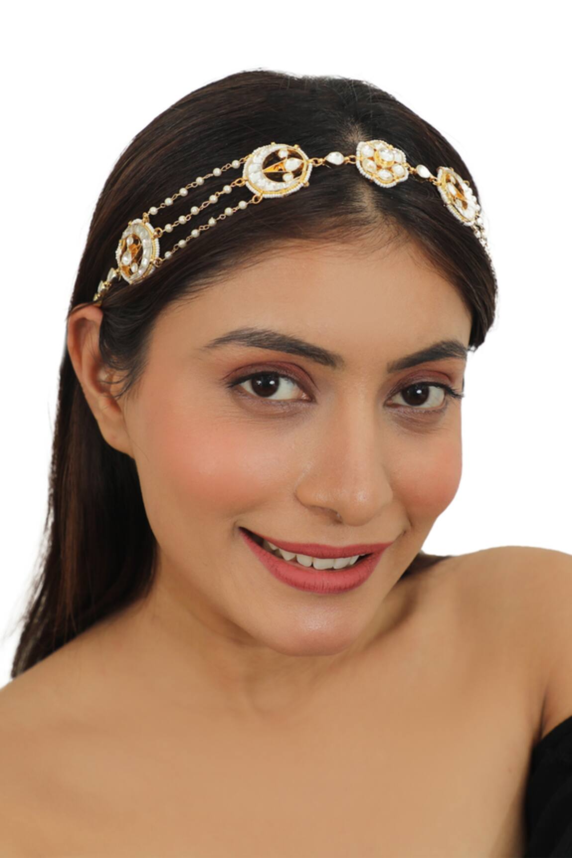 Riana Jewellery Pearl Embellished Hairband 