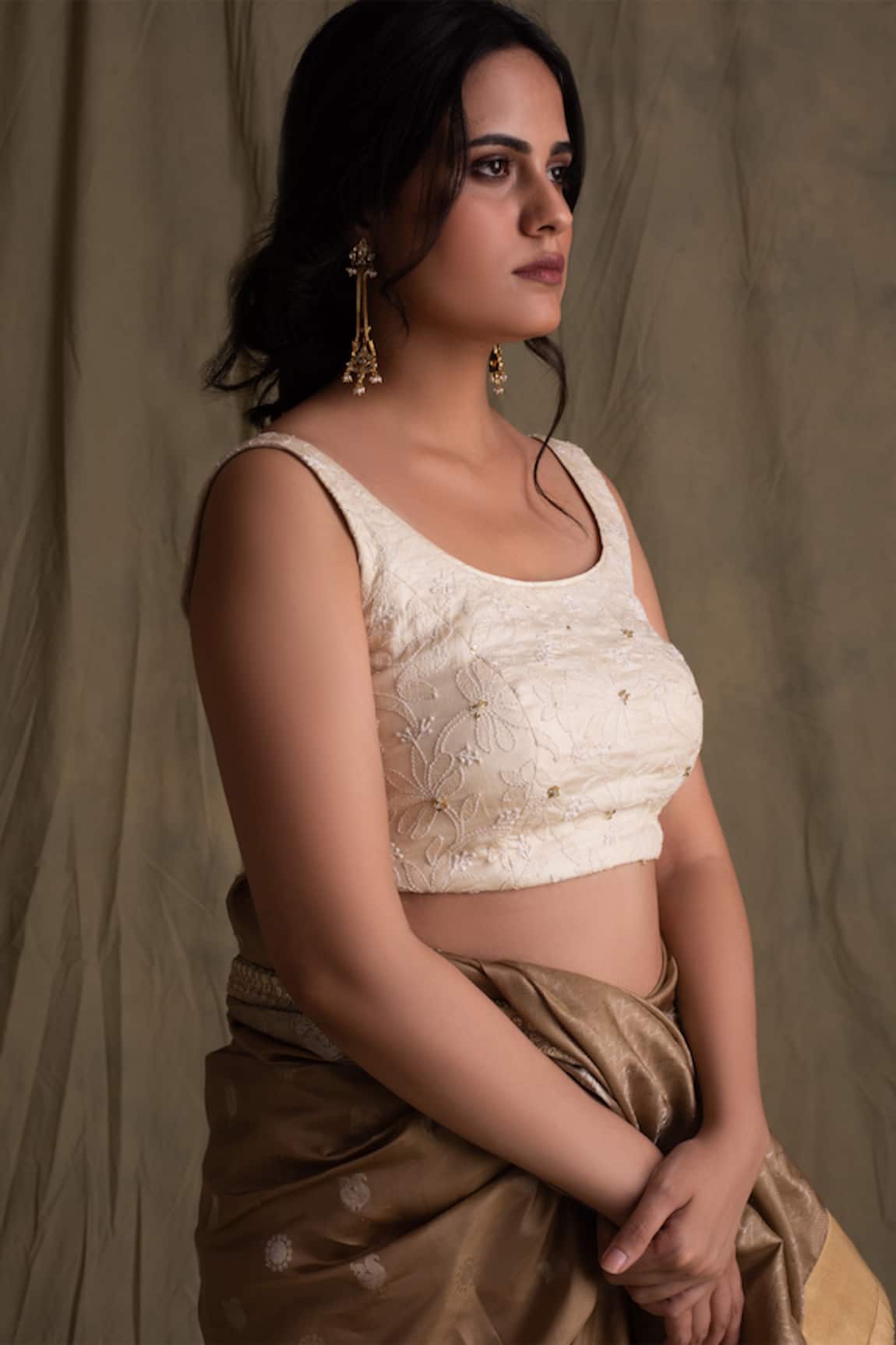 Priyanka Raajiv Chikankari Blouse 