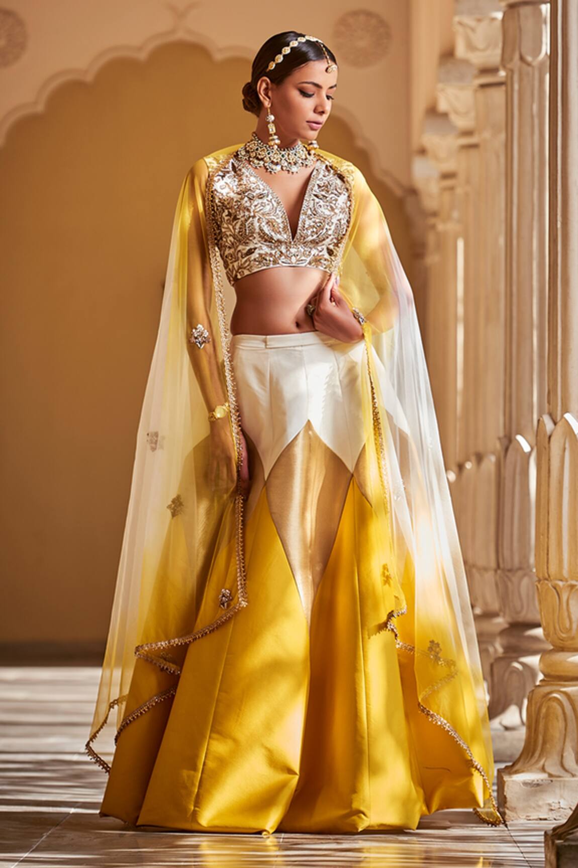 Rajat K Tangri Woven Shaded Lehenga Set 