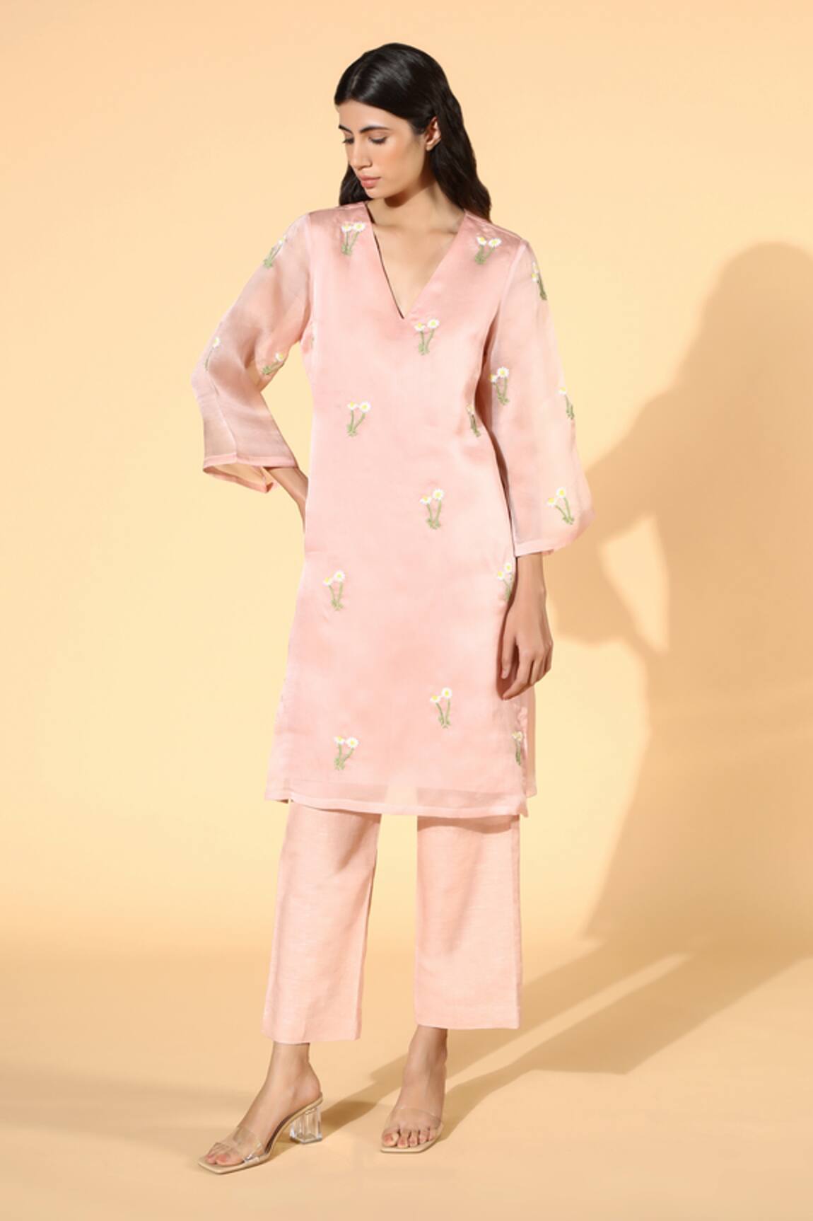 Meadow Silk Organza Cotton Tunic & Linen Pant Set