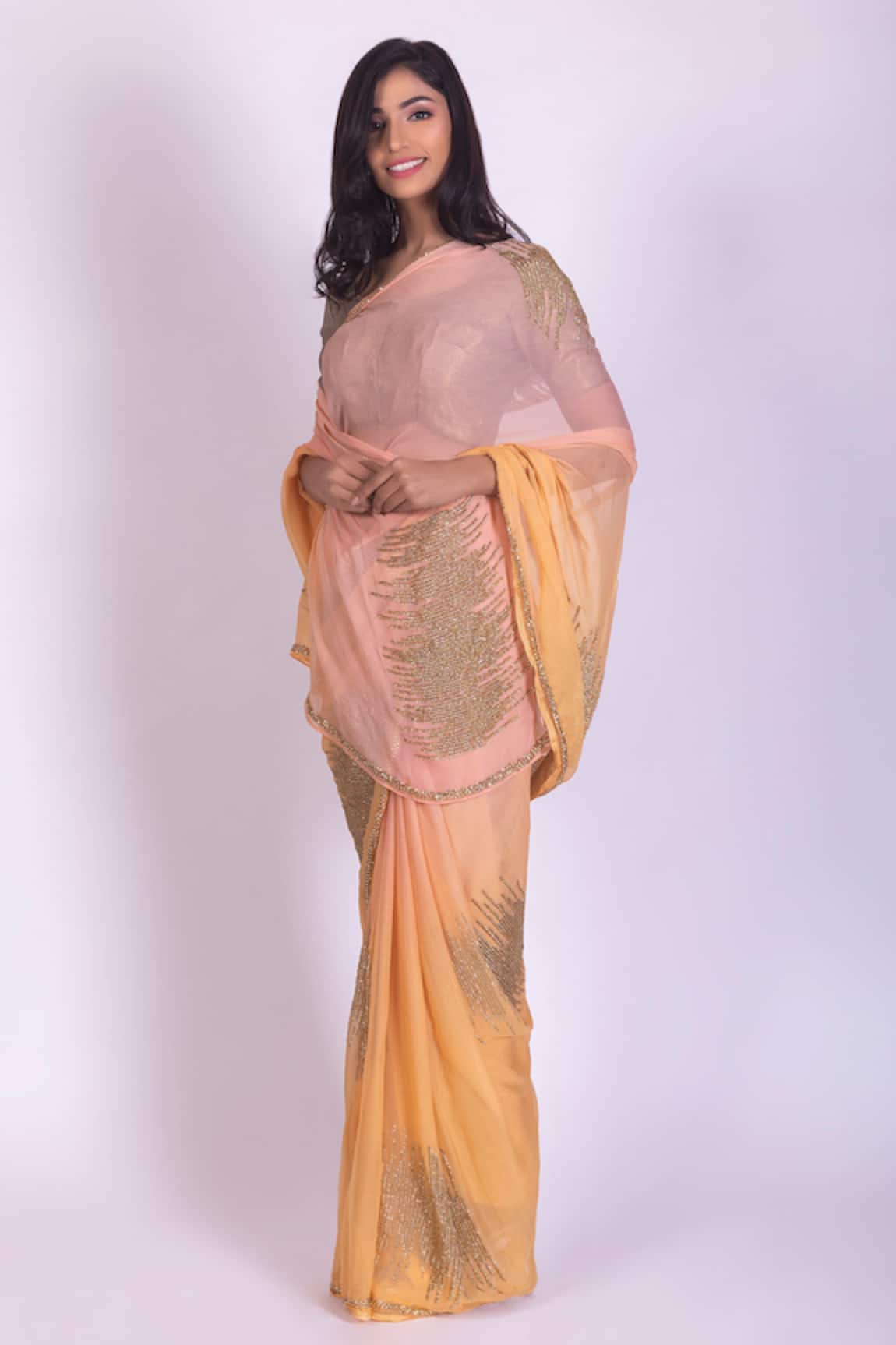 Ruar India Ombre Saree With Blouse