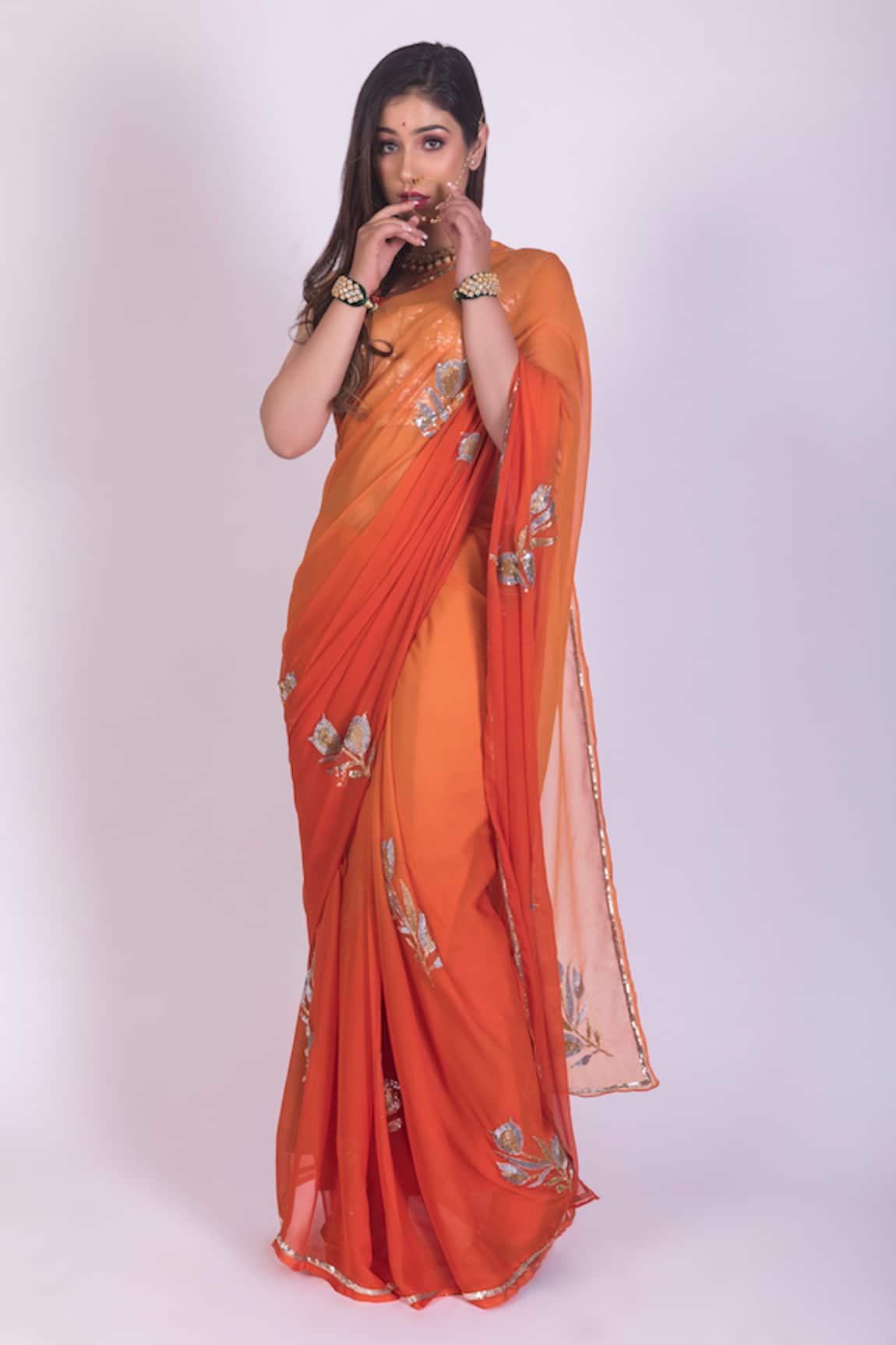 Ruar India Ombre Saree With Blouse 