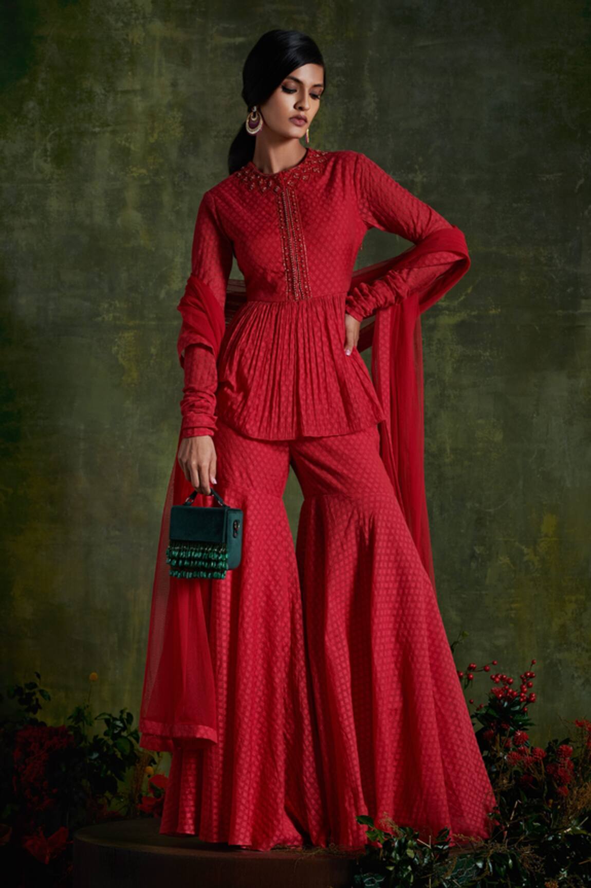 Ridhi Mehra Chanderi Jacquard Sharara Set