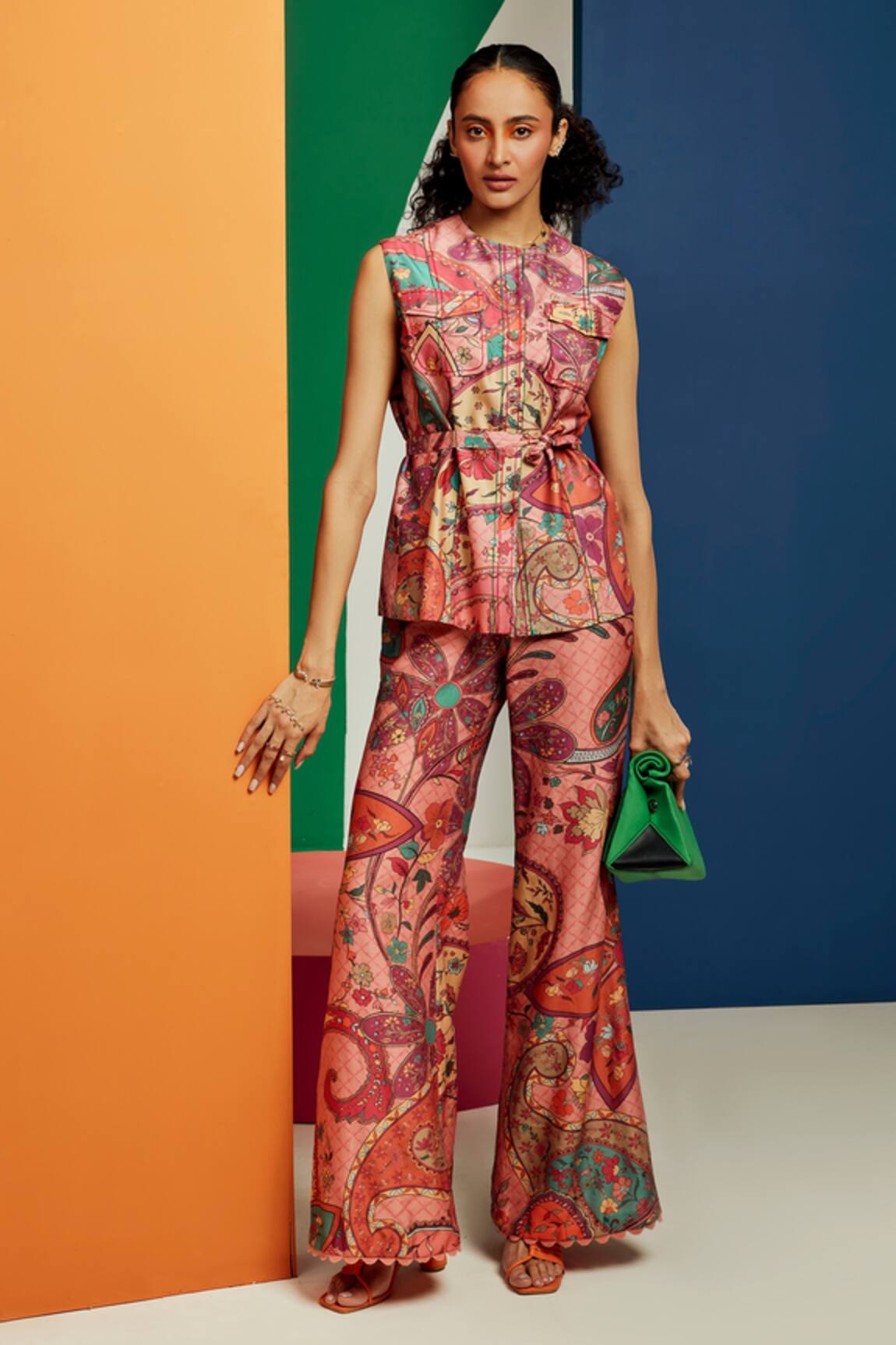 Ridhi Mehra Effie Printed Shirt & Flared Pant Set 