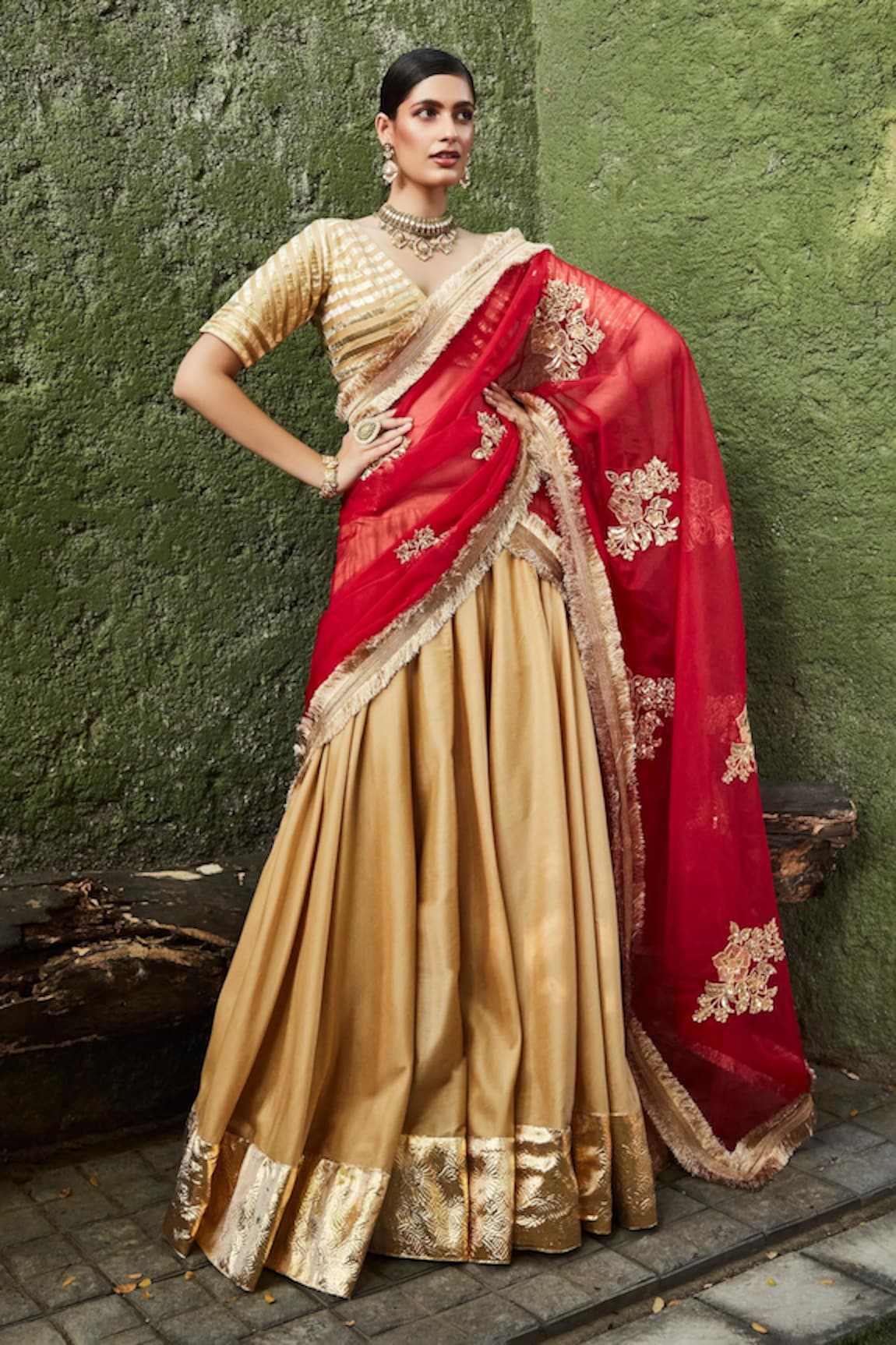 Ranian Gota Embroidered Lehenga Set