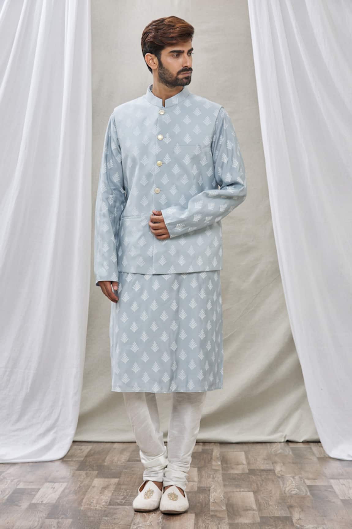 Rng Safawala Printed Bundi & Kurta Set 
