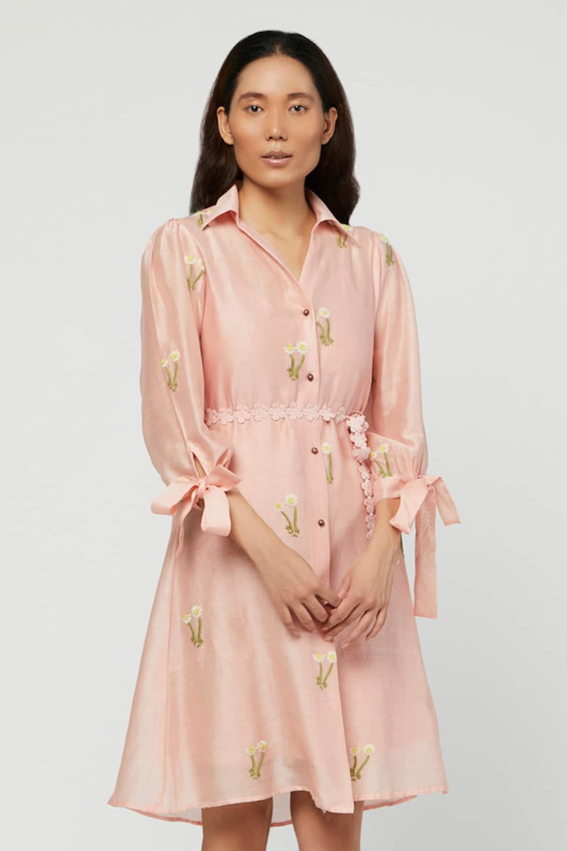 Meadow  Silk Chanderi Shirt Dress