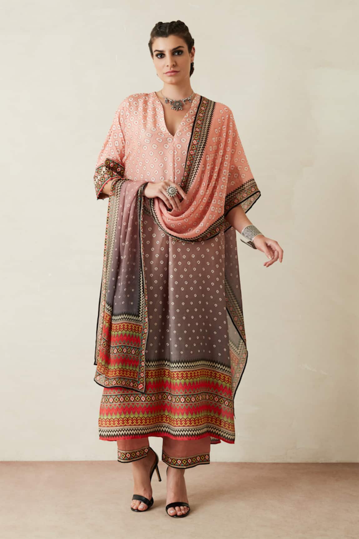 Rajdeep Ranawat Banera Kimono Silk Tunic Set