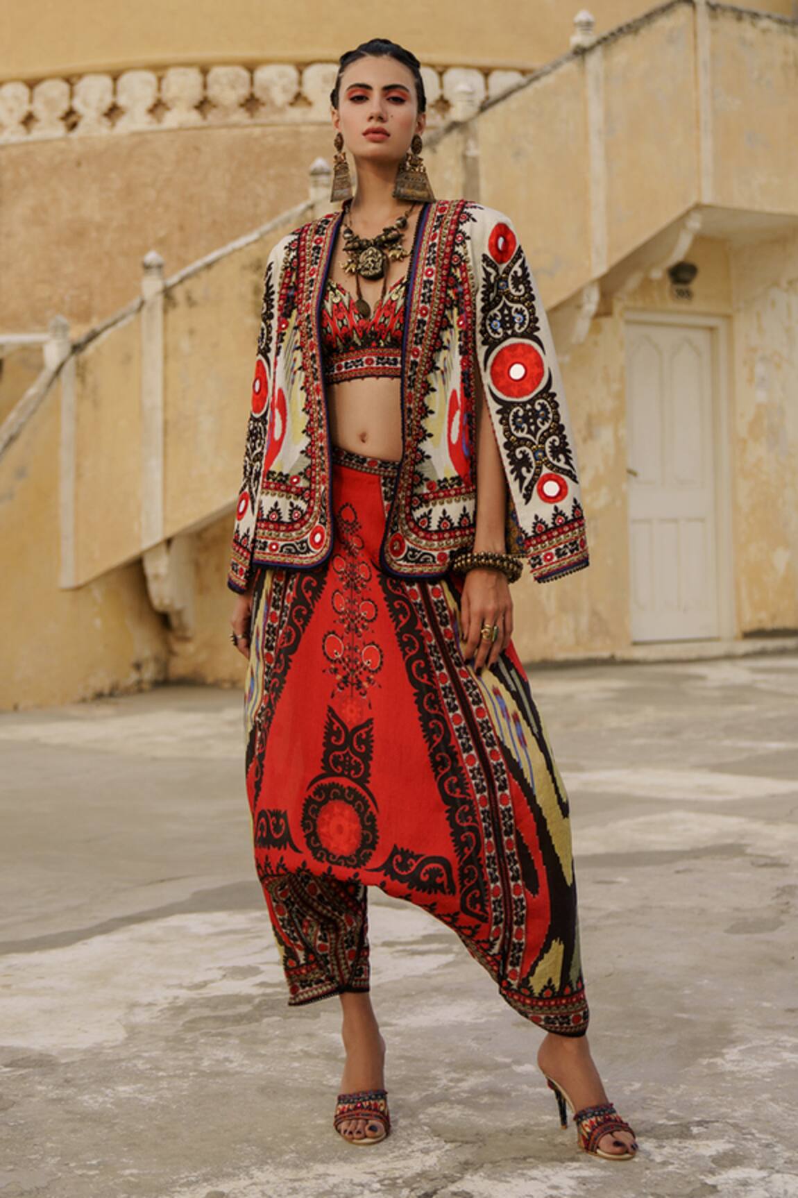 Rajdeep Ranawat Madina Jacket & Draped Pant Set